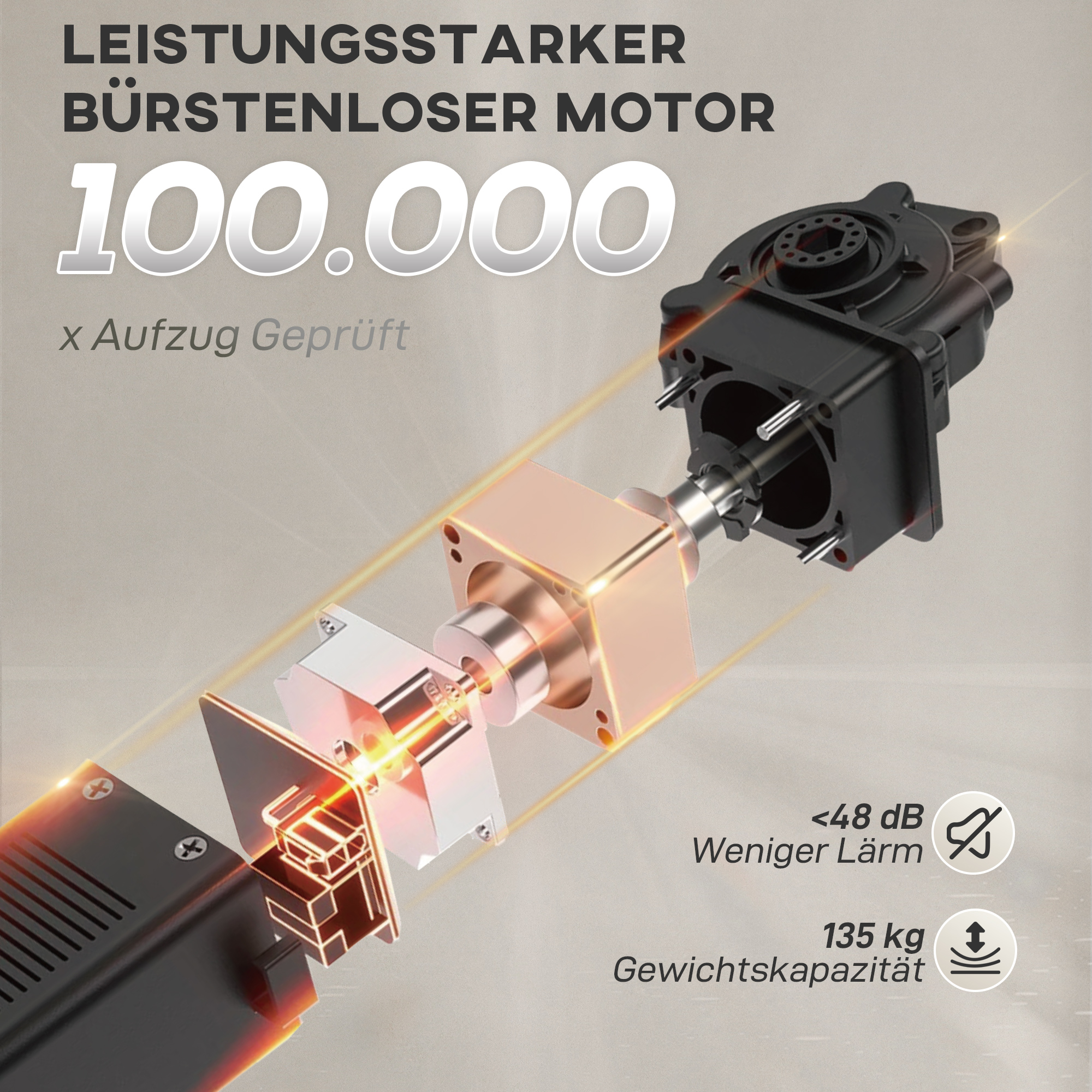 Relaxsessel mit leisem Motor, Polstersessel mit robusten Stoffbezug, Memory-Funktion, anpassbare Fußstütze, Cremeweiß