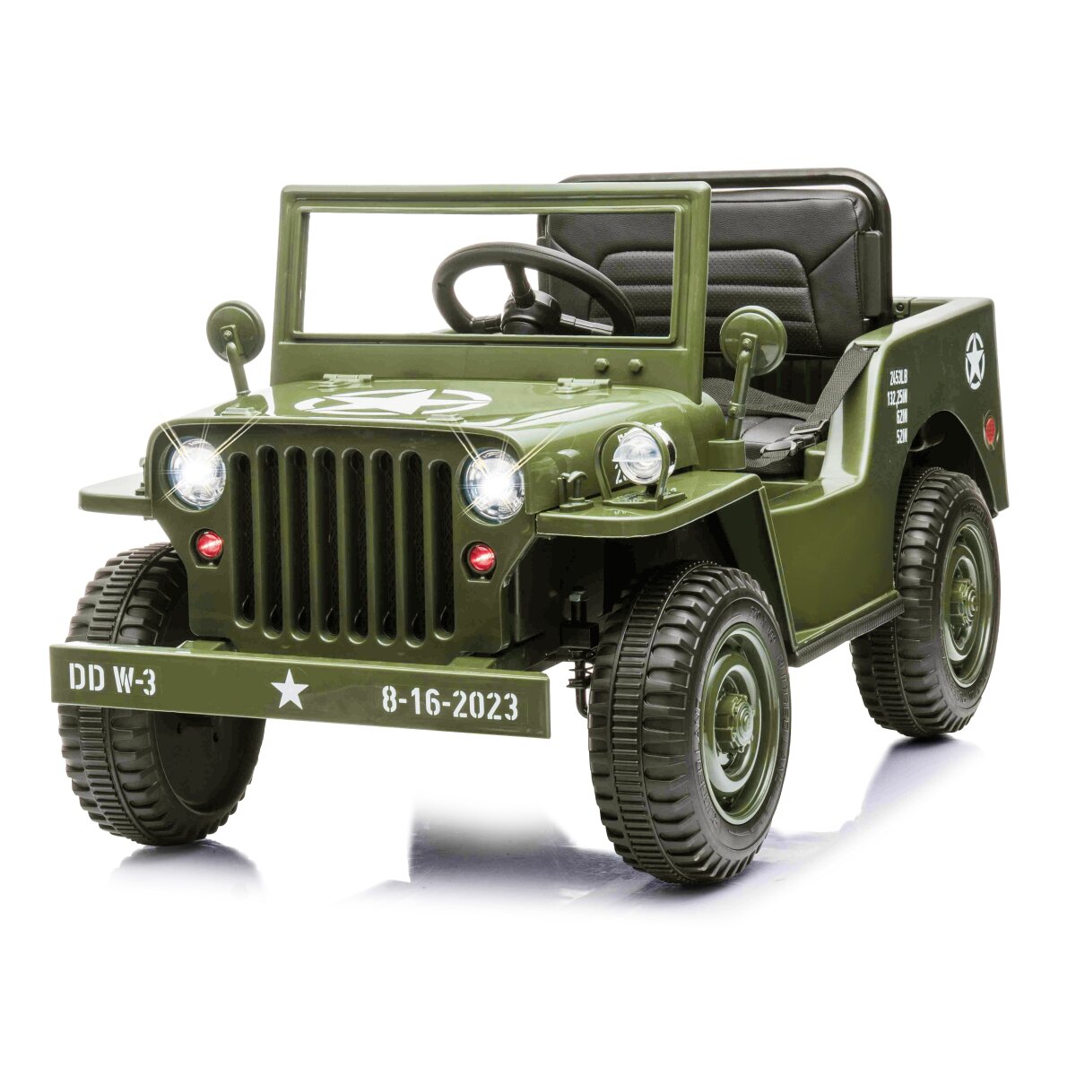 Kinderfahrzeug Jeep Willys MB Army grün