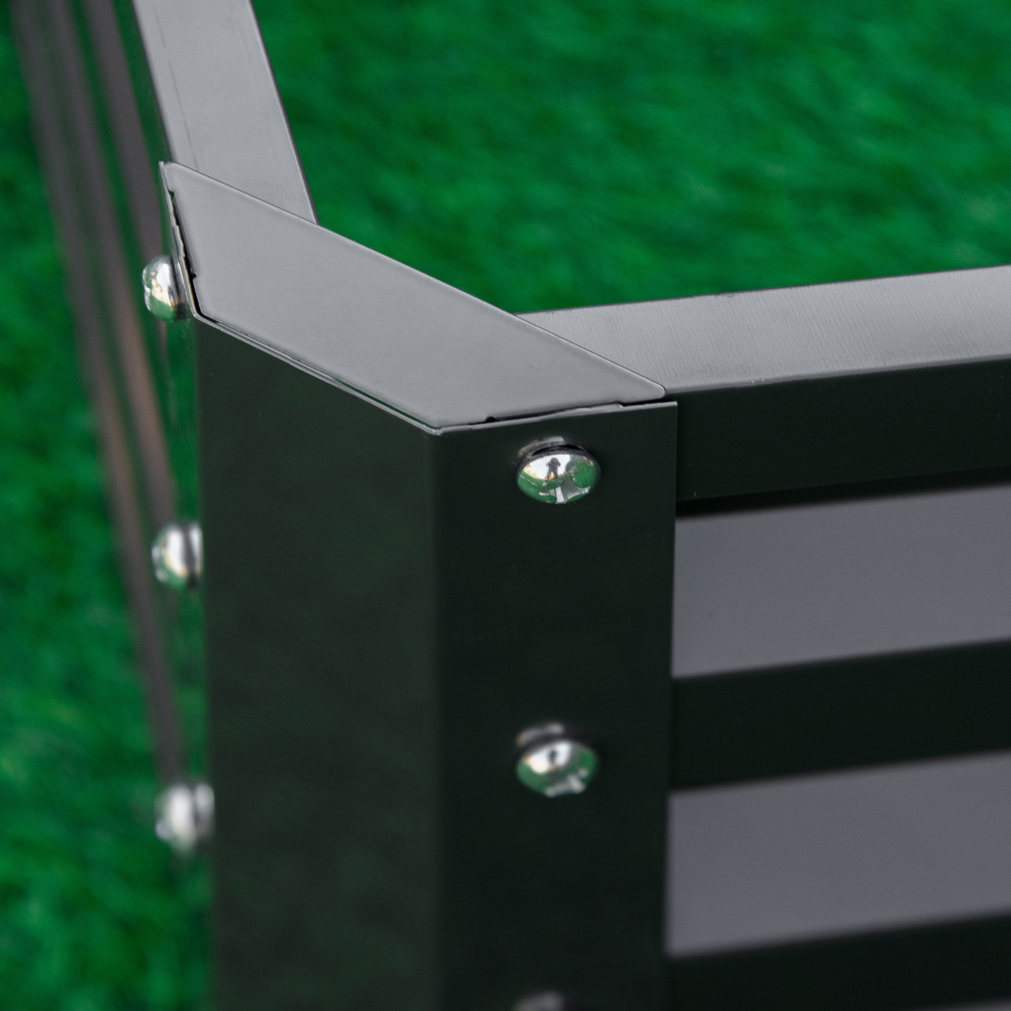 Gartenbeet, Pflanzkasten mit Stahlgehäuse, Grau, 120 x 120 x 30 cm