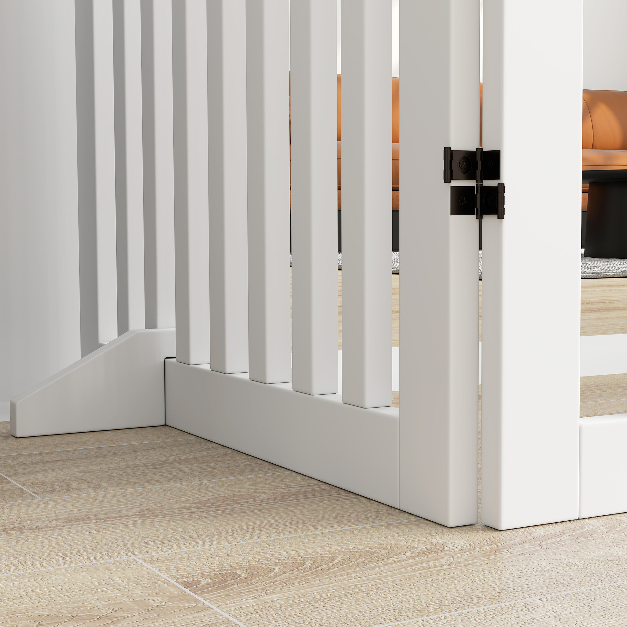 Haustiergitter, Treppenschutzgitter, Schutzgitter, 4 Teile, faltbar,  Weiß