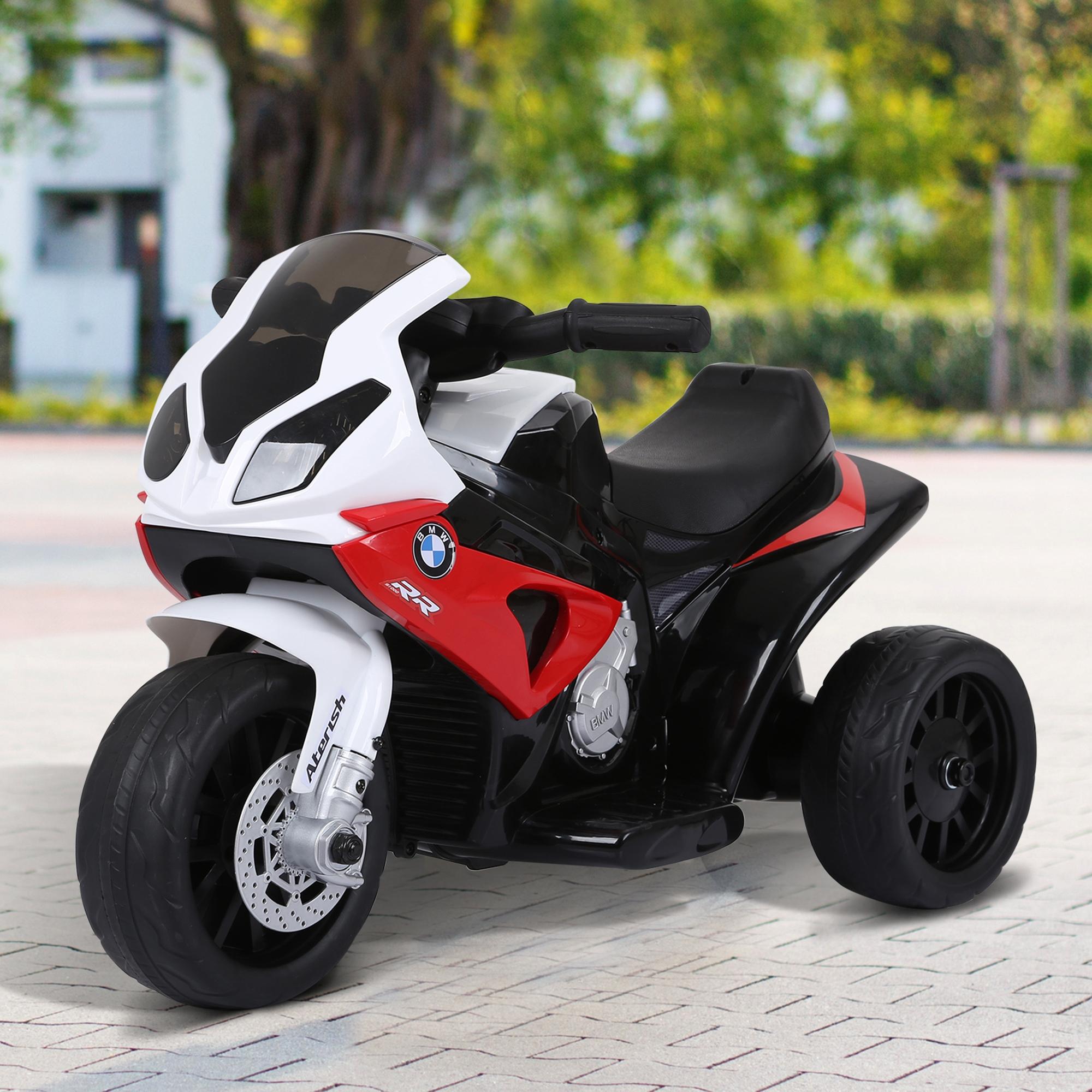 Elektro Kindermotorrad BMW S1000RR Elektromotorrad mit Musik, Scheinwerfer, Kinder Elektro Motorrad für Kinder von 18-36 Monaten Rot