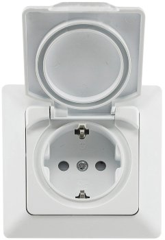 MILOS Schutzkontakt-Steckdose IP44, 250V~/ 16A, inkl. Rahmen, UP, weiß matt MILOS Schutzkontakt-Steckdose IP44, 250V~/ 16A, inkl. Rahmen, UP, weiß matt