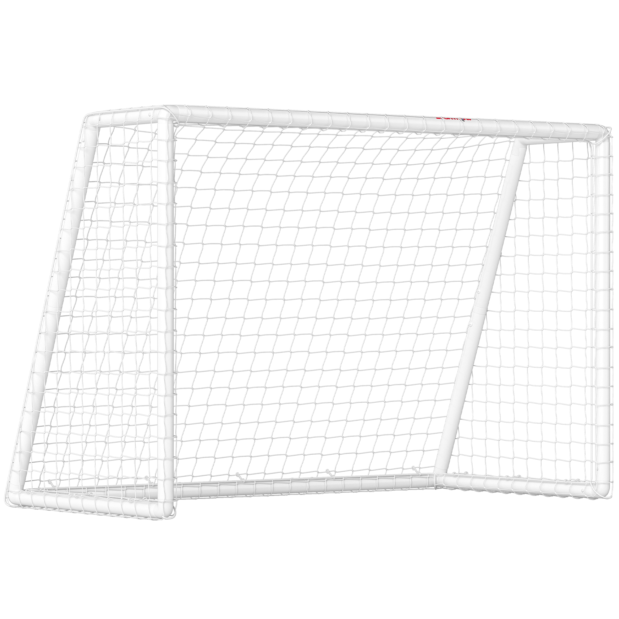 Fußballtor, robustes Netz, Kunststoff-Rahmen, Heringe, 180L x 92B x 124H cm, Weiß