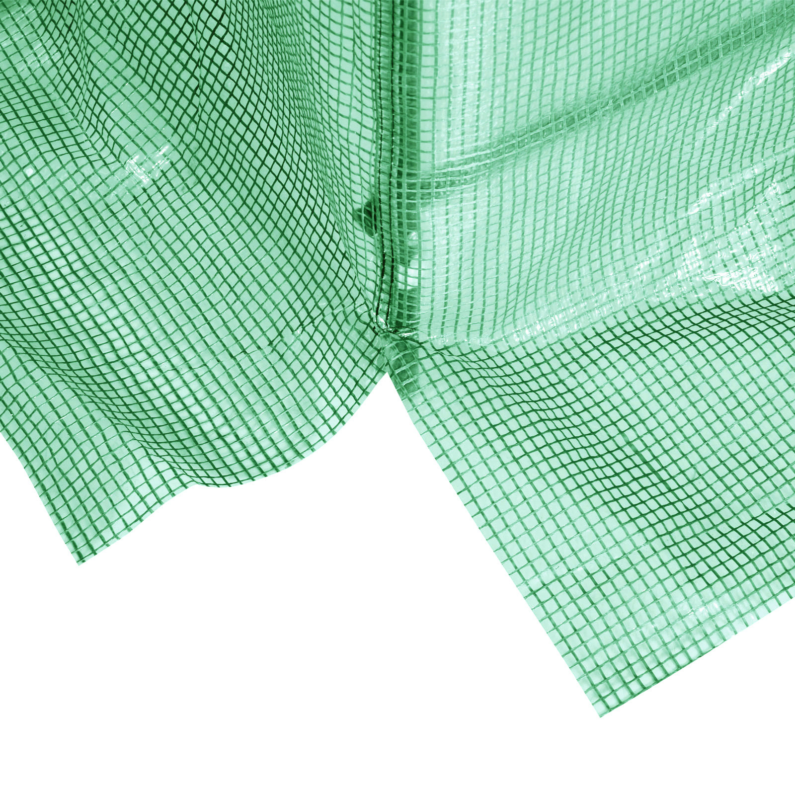 Gewächshaus 245x200x198cm Foliengewächshaus Tomatenhaus mit Tür, 4 Fenster, Folientunnel aus verzinktem Stahl, PE, stabiles Treibhaus Pflanztunnel, inkl, Erdanker & Seilen, Grün