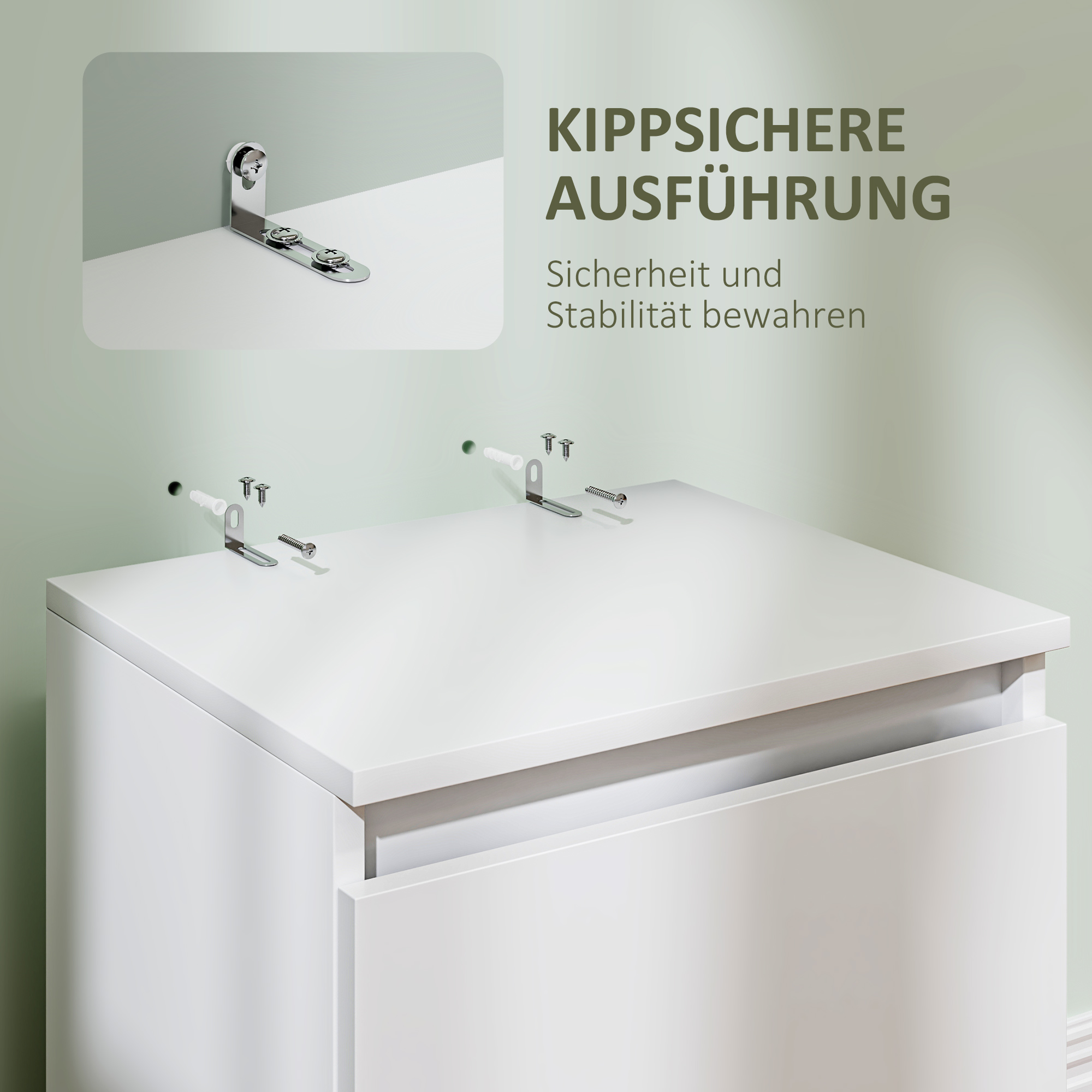 Nachttisch mit 2 Schubladen, Beistelltisch mit Stauraum, für Wohnzimmer, Schlafzimmer, Weiß