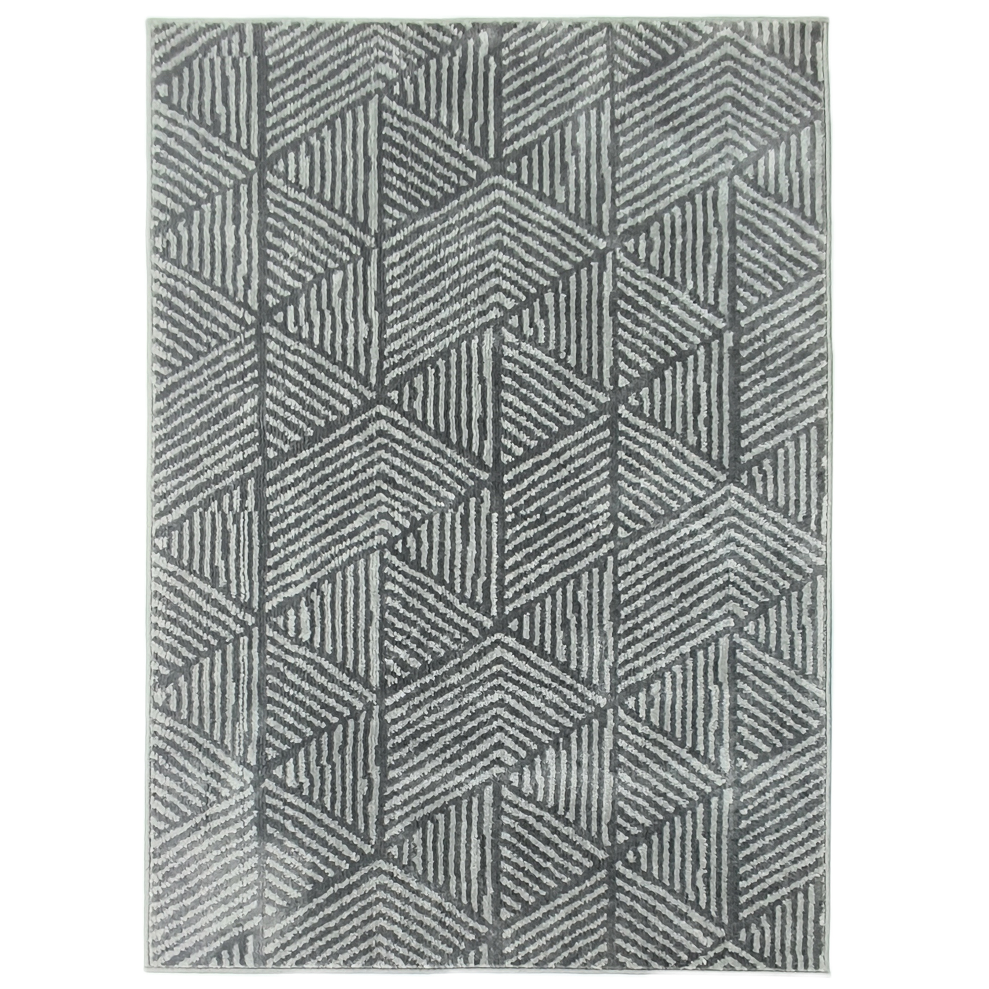 Teppich Wohnzimmerteppich im Modern Stil, waschbar Flächenteppich 150 x 80 cm Dunkelgrau
