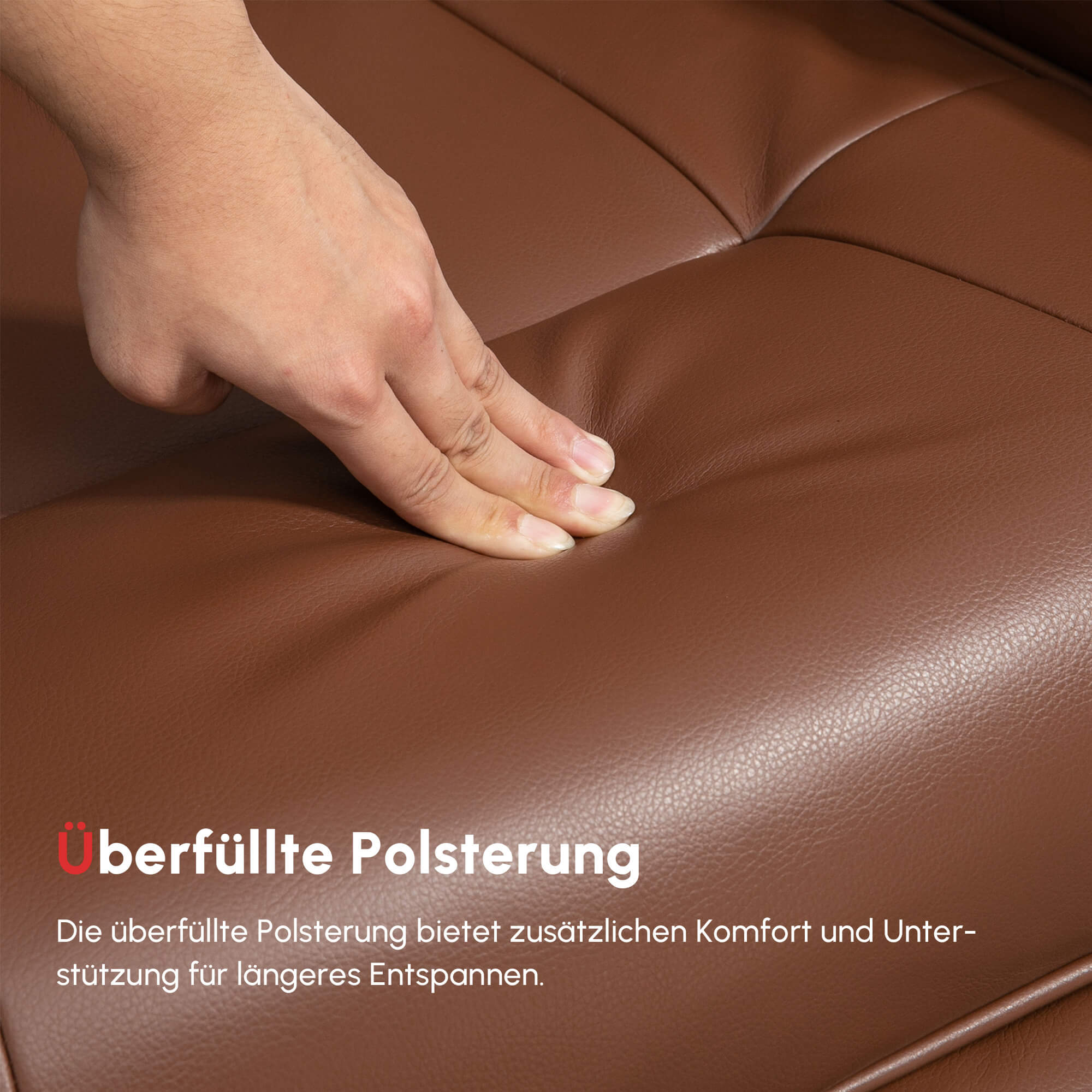 Relaxsessel, 145° neigbar, verstellbare Fußstütze, Kunstleder, 360° drehbar, bis 120 kg, Braun