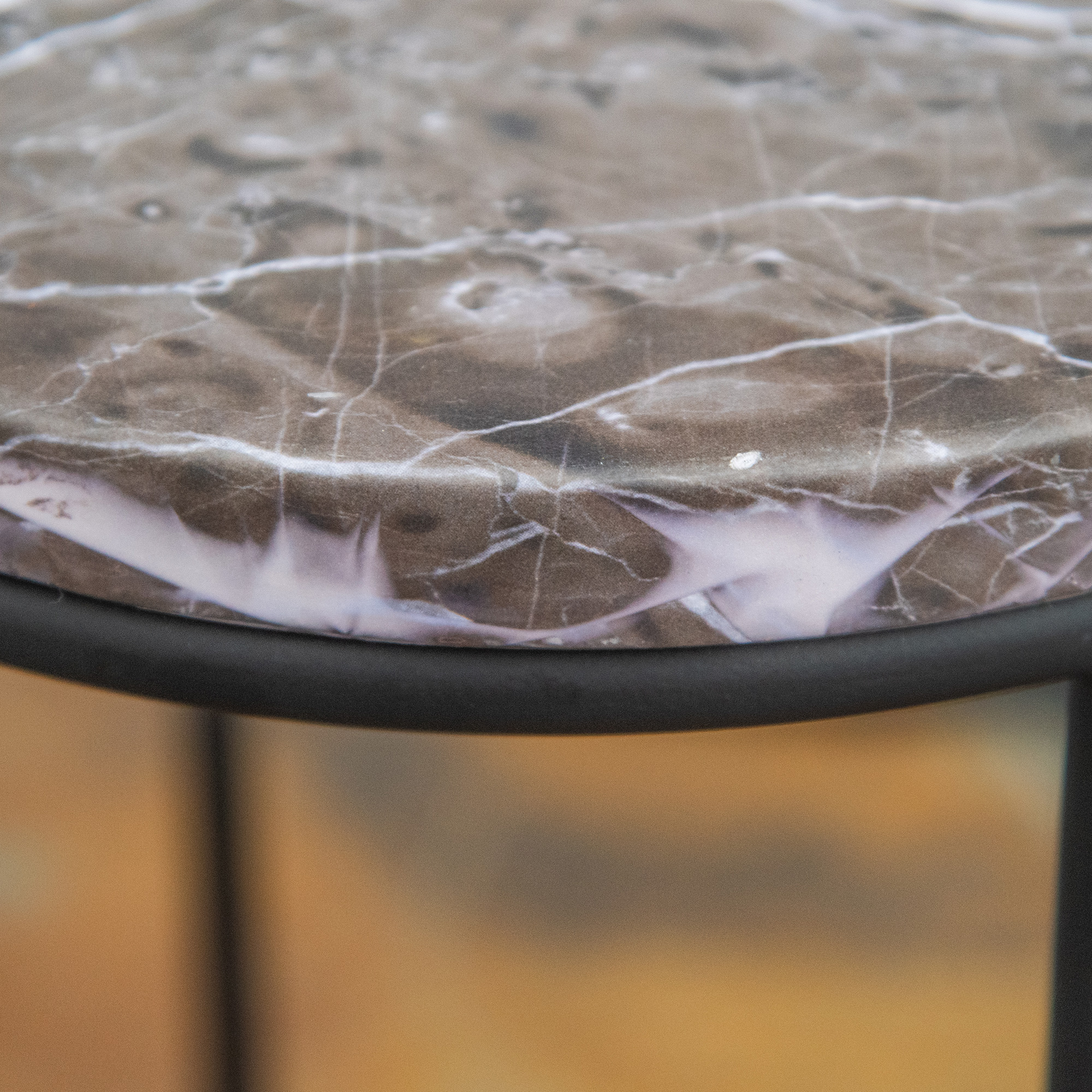 Blumenständer 3er Set aus Metall Pflanzenständer Set in Marmoroptik Blumenhocker Blumentopfhalter Stapelbar Pflanzenhocker für Blumentopf Schwarz+Grau