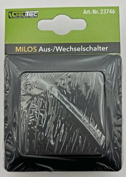 MILOS Wechsel-Schalter, UP, anthrazit, 250V~/ 10A, inkl. Rahmen, Steckanschluss