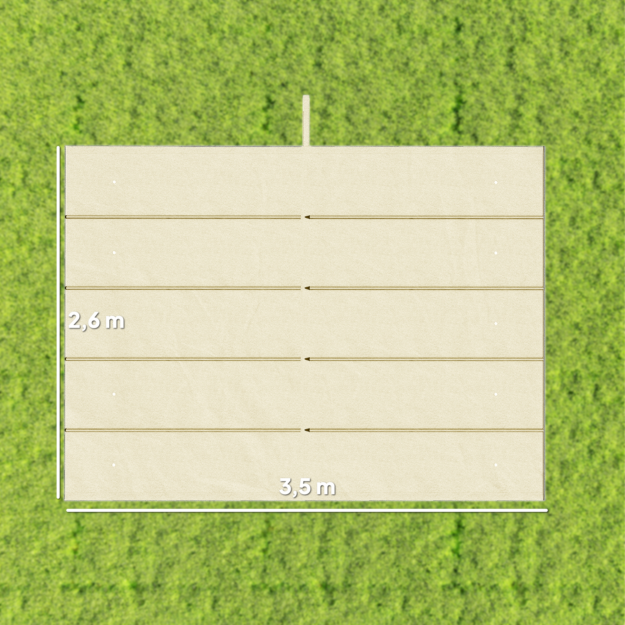 Ersatzdach für 4 x 3 m Pergola, einziehbar, mit Regenabflusslöchern, wetterfest, Polyester, Cremeweiß