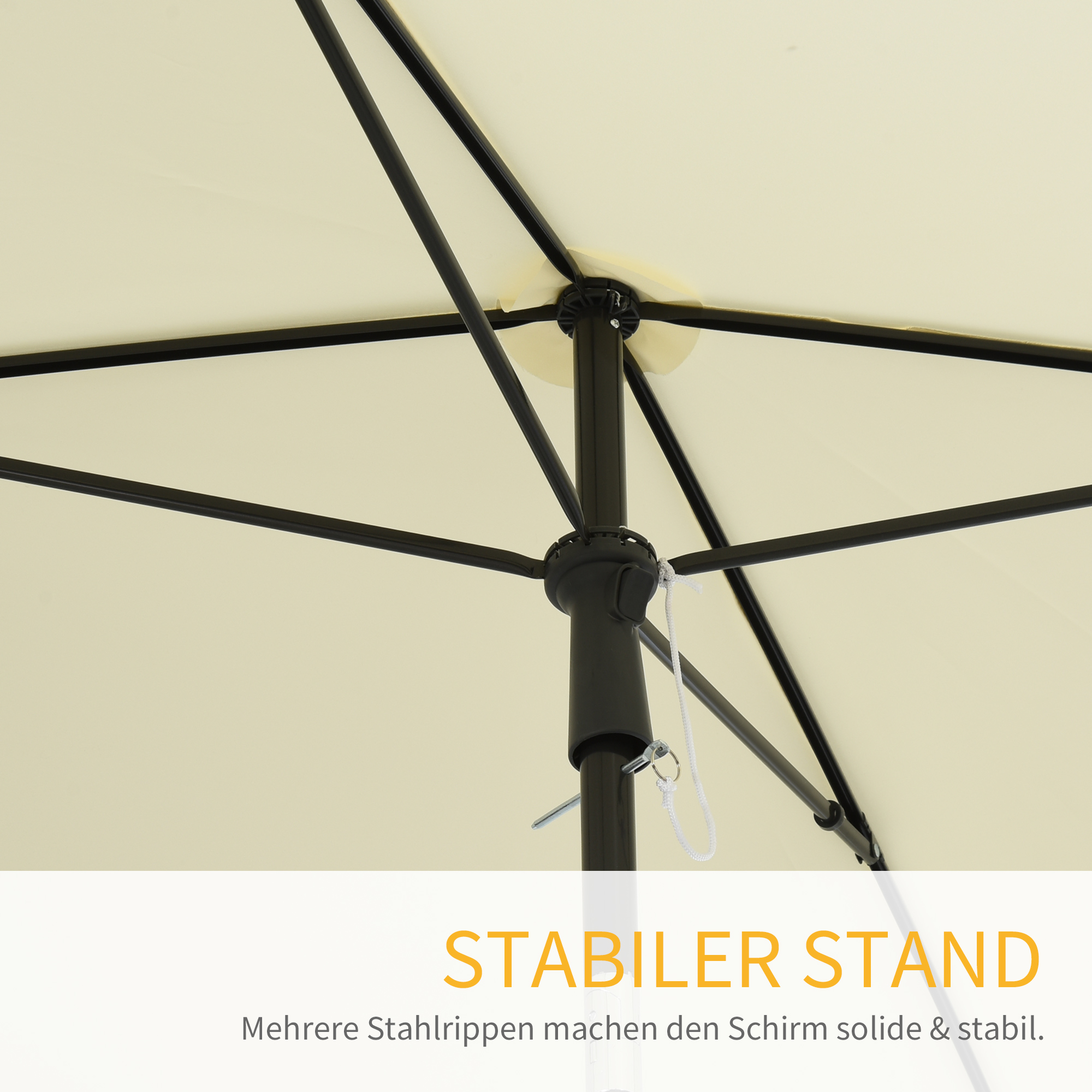 Sonnenschirm Strandschirm Gartenschirm Schirm Balkonschirm Sonnenschutz knickbar Cremeweiß