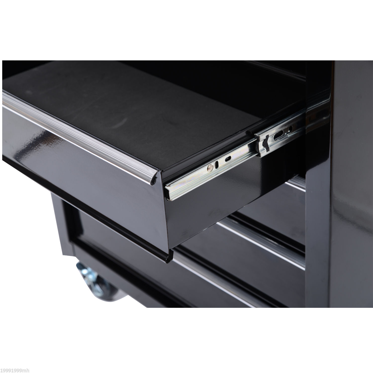 Werkzeugkiste, Werkzeugschrank, rollbar, 5 Schubladen, Stahl, Schwarz