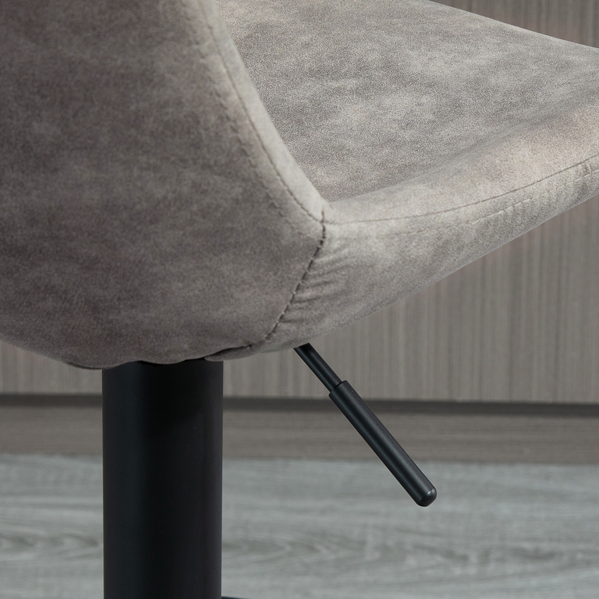 2er-Set Barhocker im Retrodesign, inkl, Fußstütze, höhenverstellbar, Gaslift, Grau + Schwarz