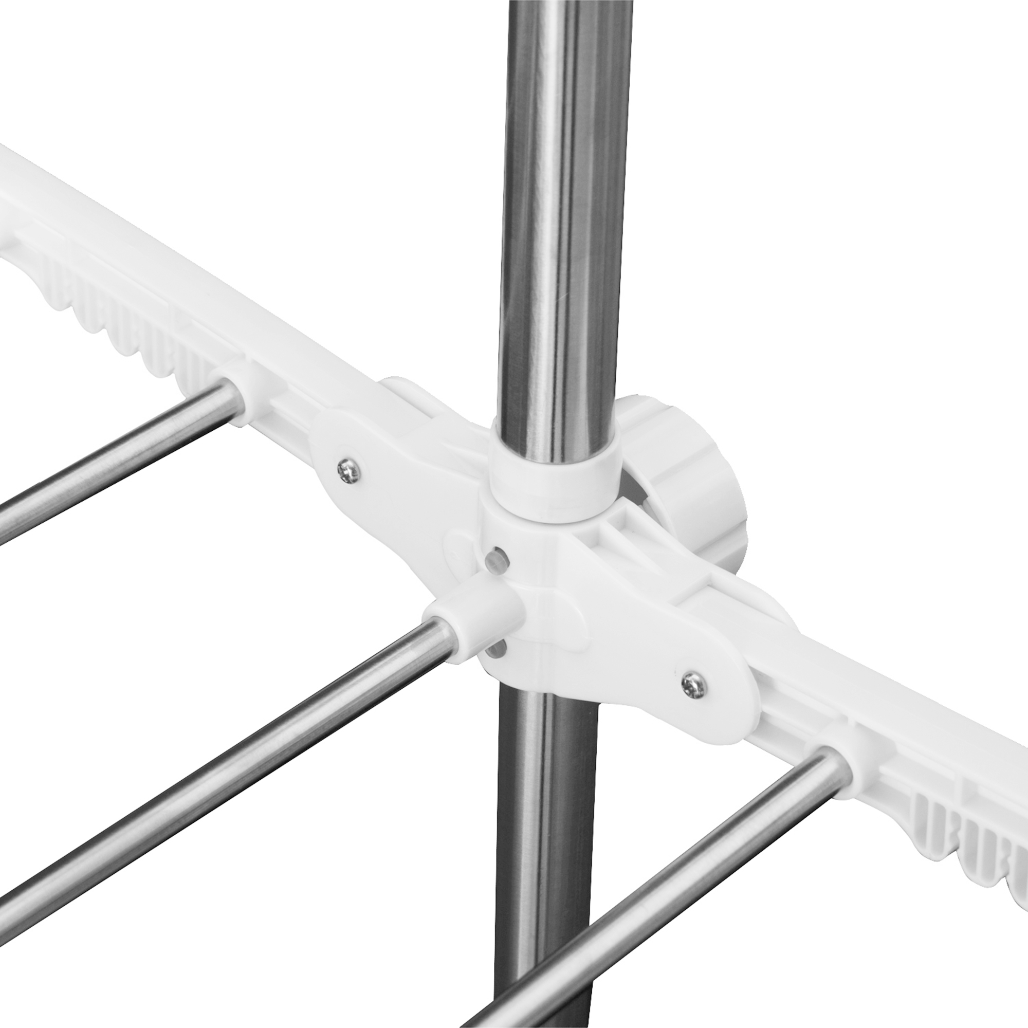 Turmwäscheständer ausziehbar Standtrockner mit 3 Ebenen, klappbare Flügel, Rollen, Wäschetrockner für Innen und Außen, Weiß, 83-136,5 x 45,5 x 154 cm