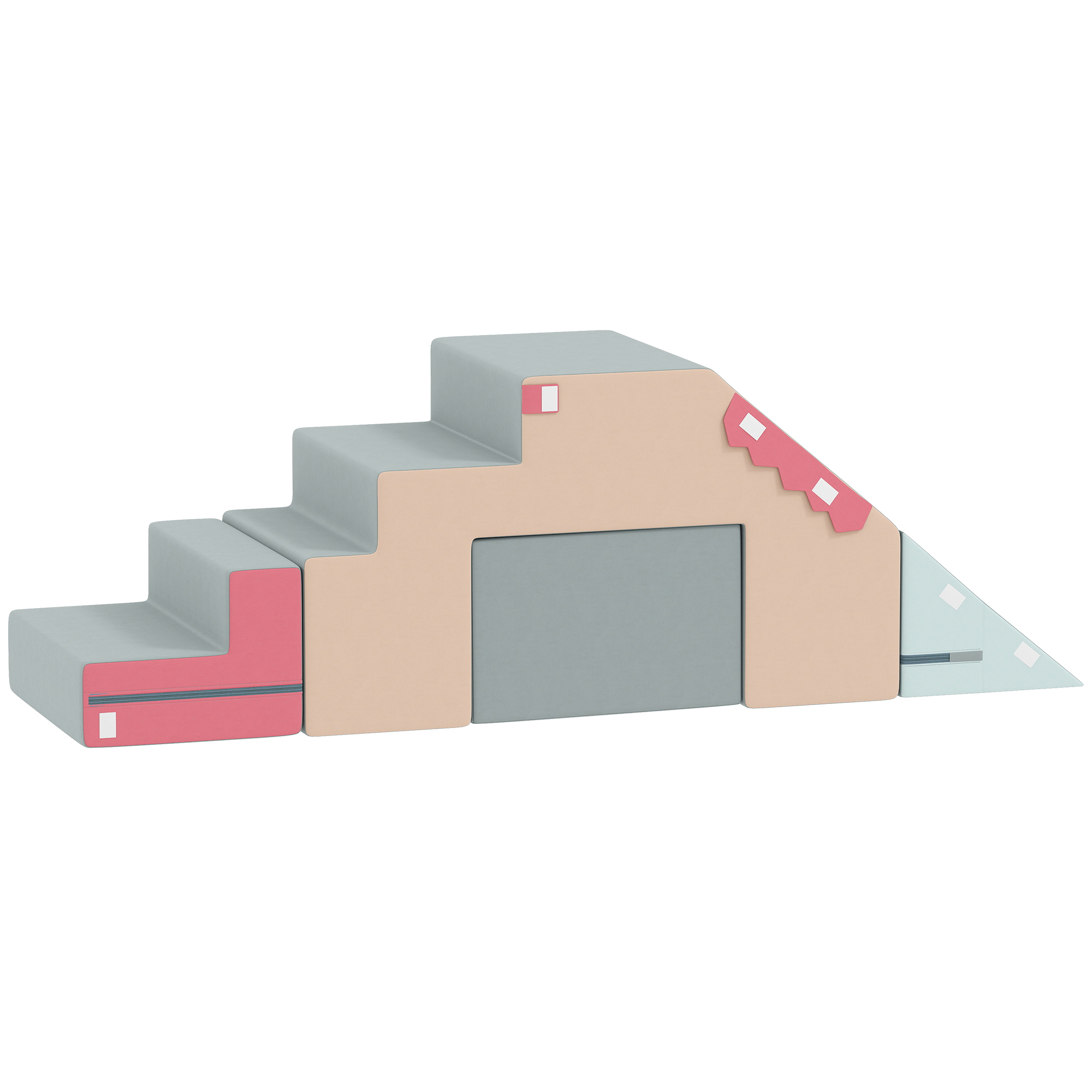 2-teiliges weiches Spielblöcke-Set für Kleinkinder, Kunstleder, Schaumstoff, zum Klettern, Bauen, Spielen, Bunt