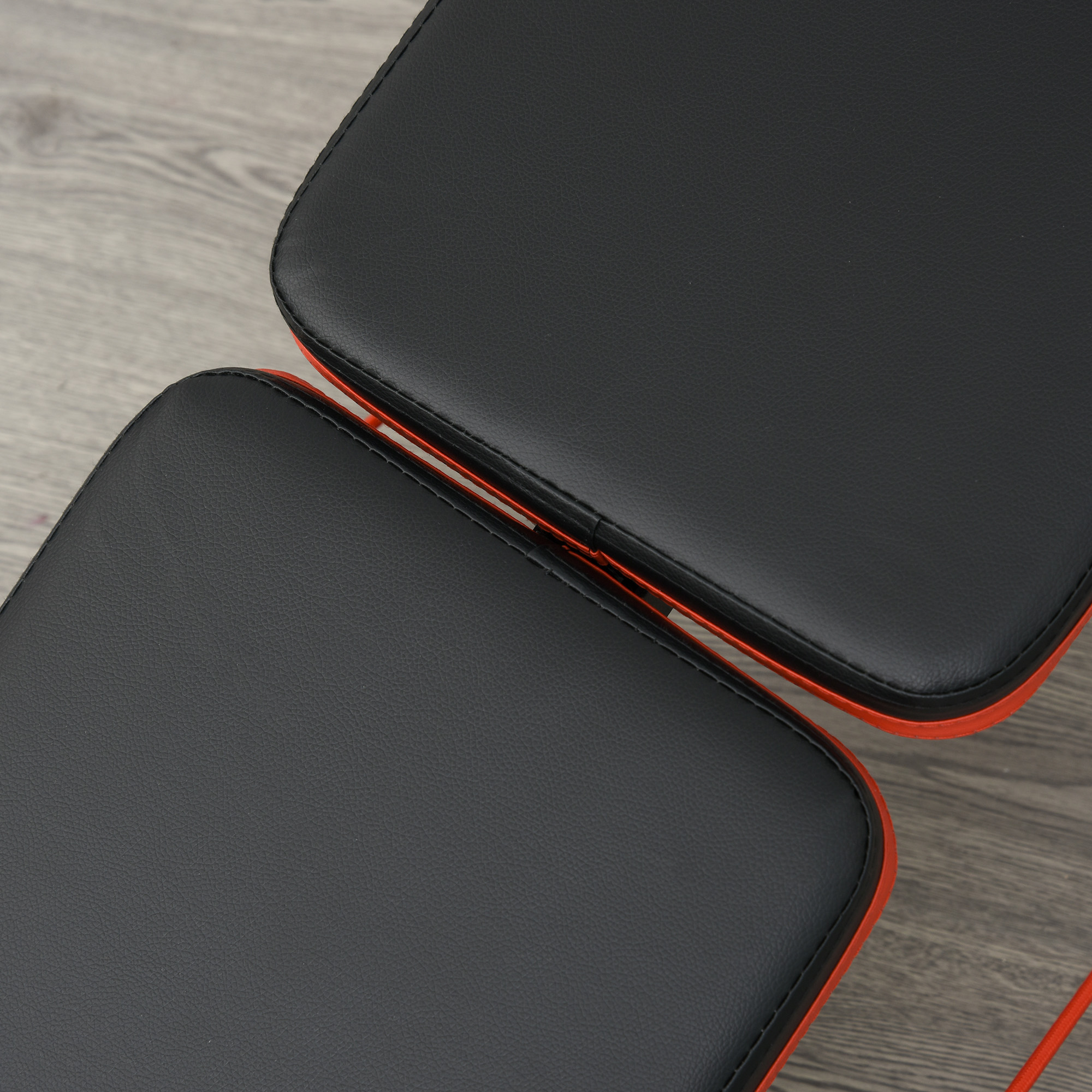 Sit Up Bank Bauchtrainer mit Trainingsseile Trainingsbank Multifunktion Verstellbar&klappbar 110 kg Belastbarkeit Stahl Schwarz+Rot 137 x 51 x 50-66 cm