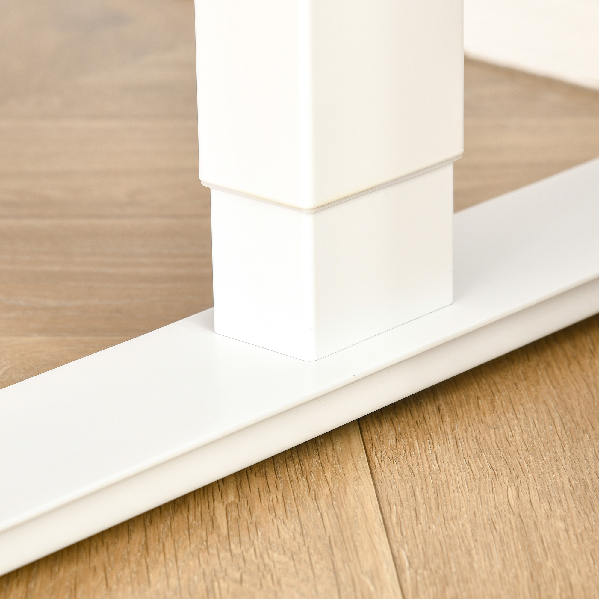 Höhenverstellbarer Schreibtisch Elektrisch 140 x 70 cm Computertisch mit 4 Memory-Steuerung, 4 tlg, Tischplatte, Steh-Sitz Tisch mit Anti-Kollision, Überhitzungsschutz Weiß