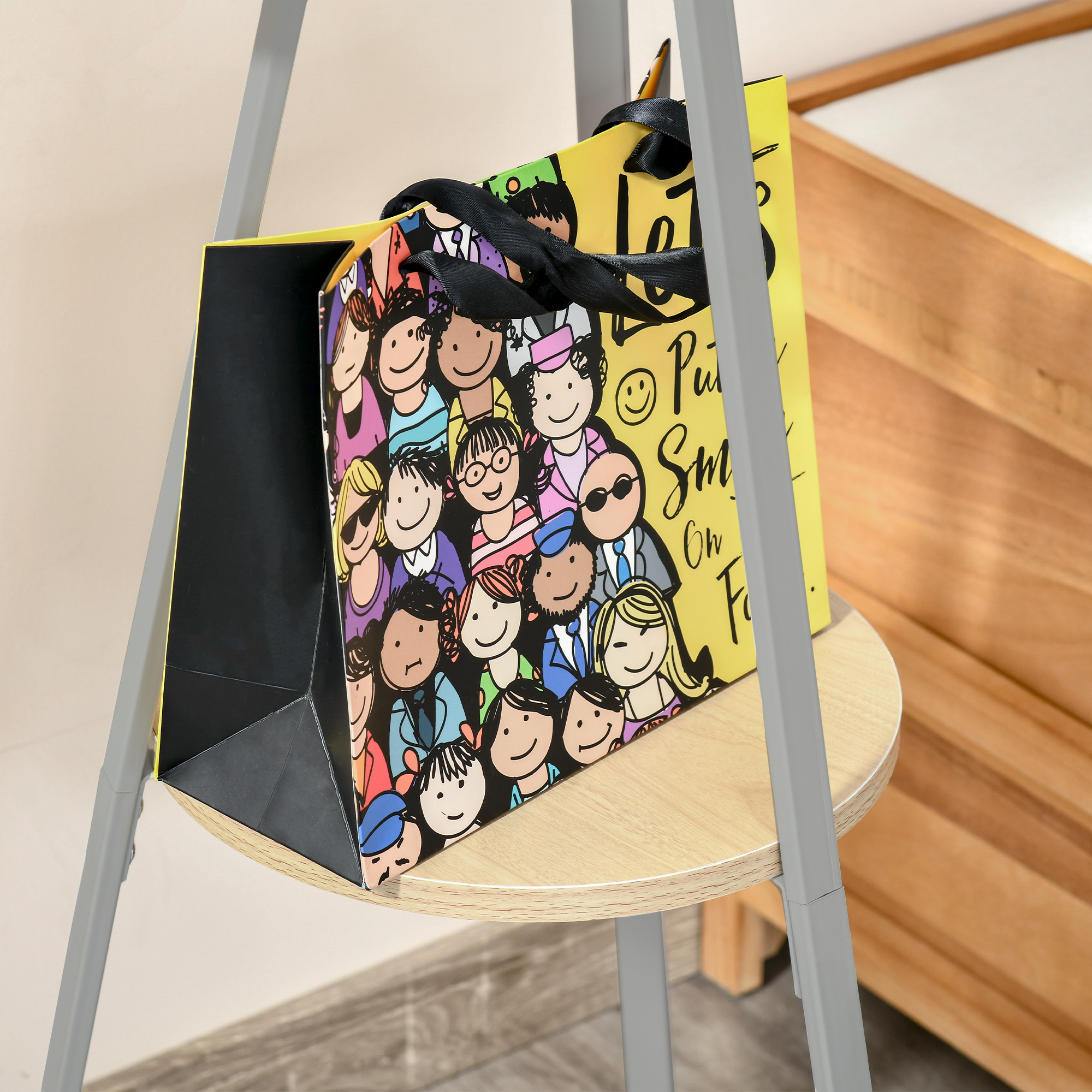 Garderobenständer Kleiderständer mit Ablage und 8 Haken Jackenständer Moderner Garderobe für Kleidung Hut Tasche, Wohnzimmer, Weiß