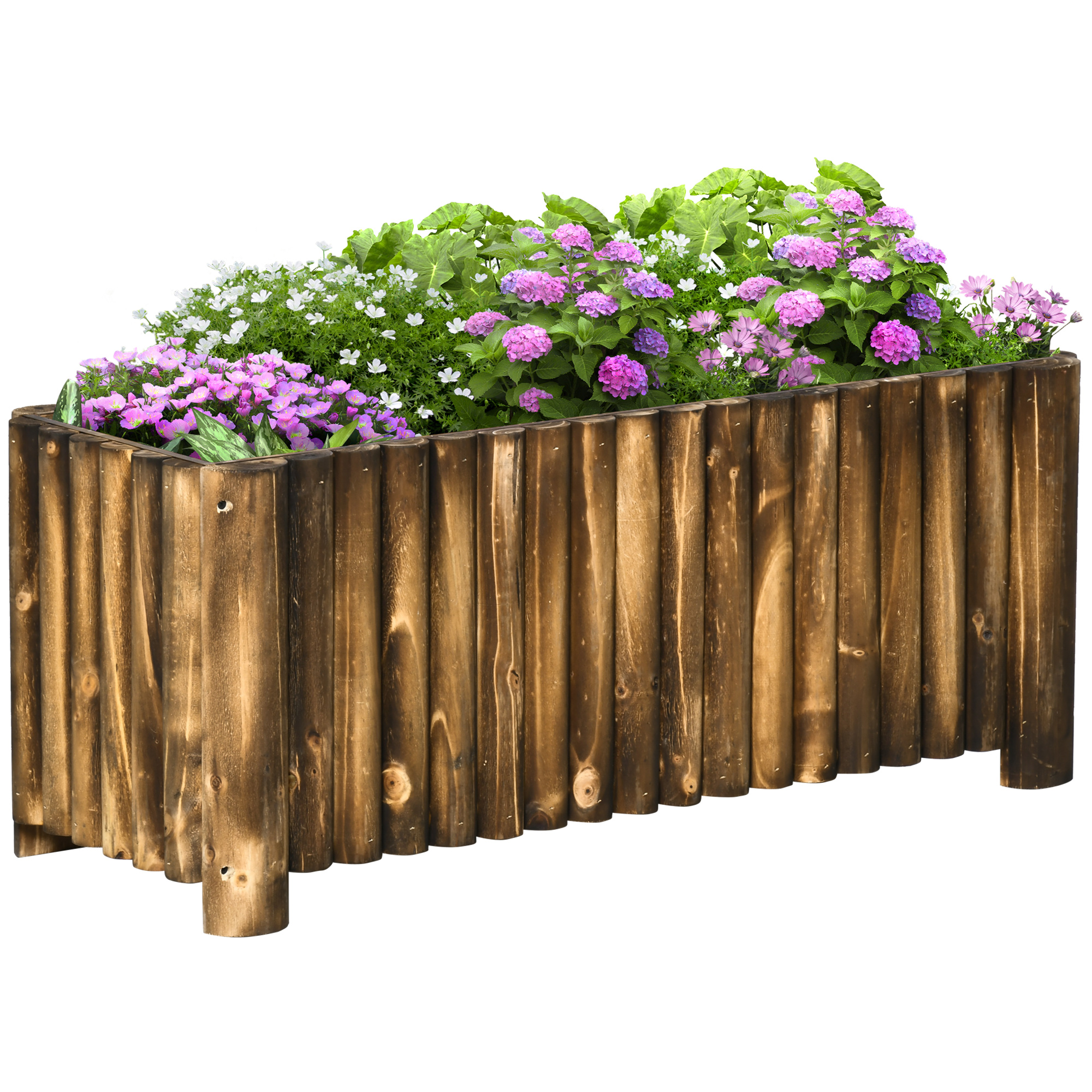 Hochbeet Pflanzkasten Kräuterbeet Pflanzbeet Gemüse Blumenbeet Blumenkasten, Tannenholz 100x38,5x40 cm