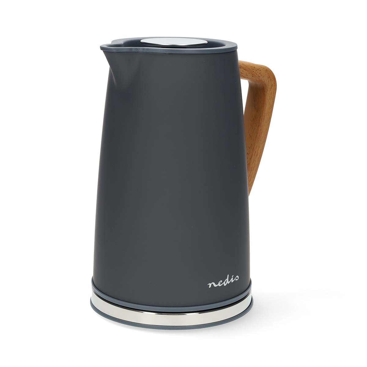 Wasserkocher | 1.7 l | Soft-Touch | Grau | Um 360 Grad drehbar | Verdecktes Heizelement | Strix Controller | Boil-dry protection