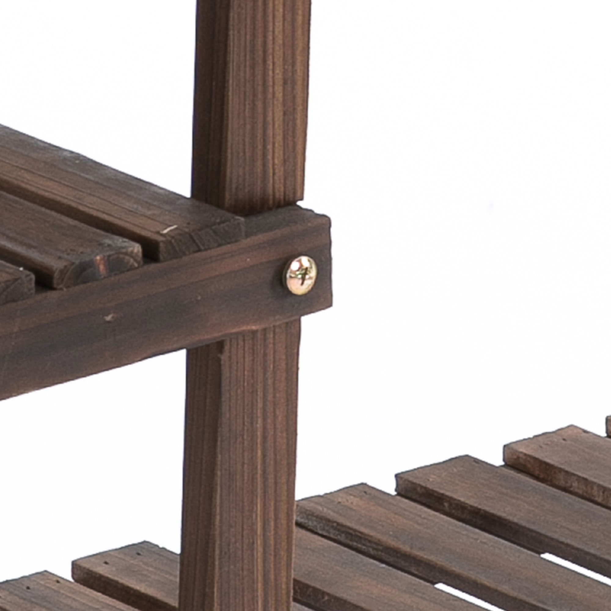 Blumentreppe 6 Regale 4 Rollen 123,5 cm × 33 cm × 80 cm Massivholz Braun 123,5 cm × 33 cm × 80 cm