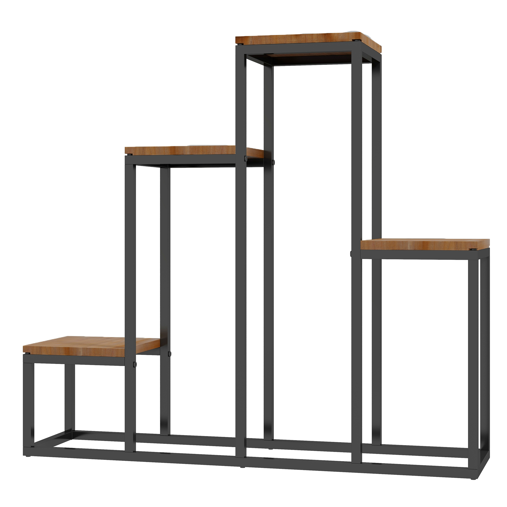 Blumenregal, 4 Etagen, Indoor & Outdoor, Metallrahmen, 80 x 20 x 74 cm