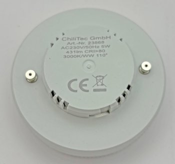 LED Leuchtmittel GX53 "XH 50" warmweiß, 5W, 431lm, Ø75x25mm, 120°, 3000k