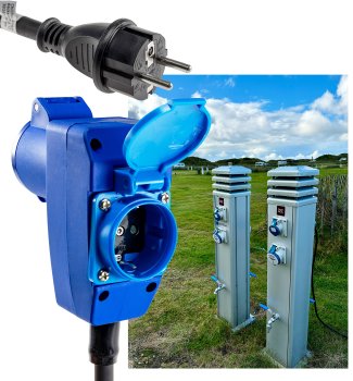 CEE Adapter auf Schutzkontakt-Stecker, 230V, H07RNF 3G2,5, 1,5m Kabel