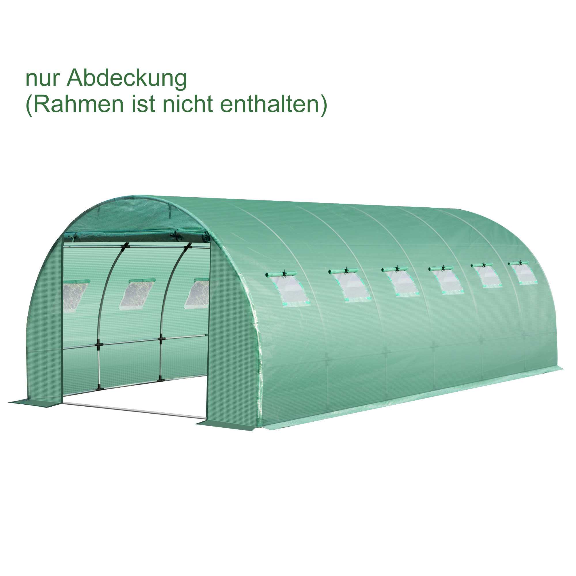 Gewächshausfolie 6x3x2m, wasserdicht Gartenfolie mit UV Schutz, Folie aus PE, Abdeckplane für Gartenarbeit Treibhaus Folientunnel, Tunnelfolie für Außenbereich, Pflanzen, Grün