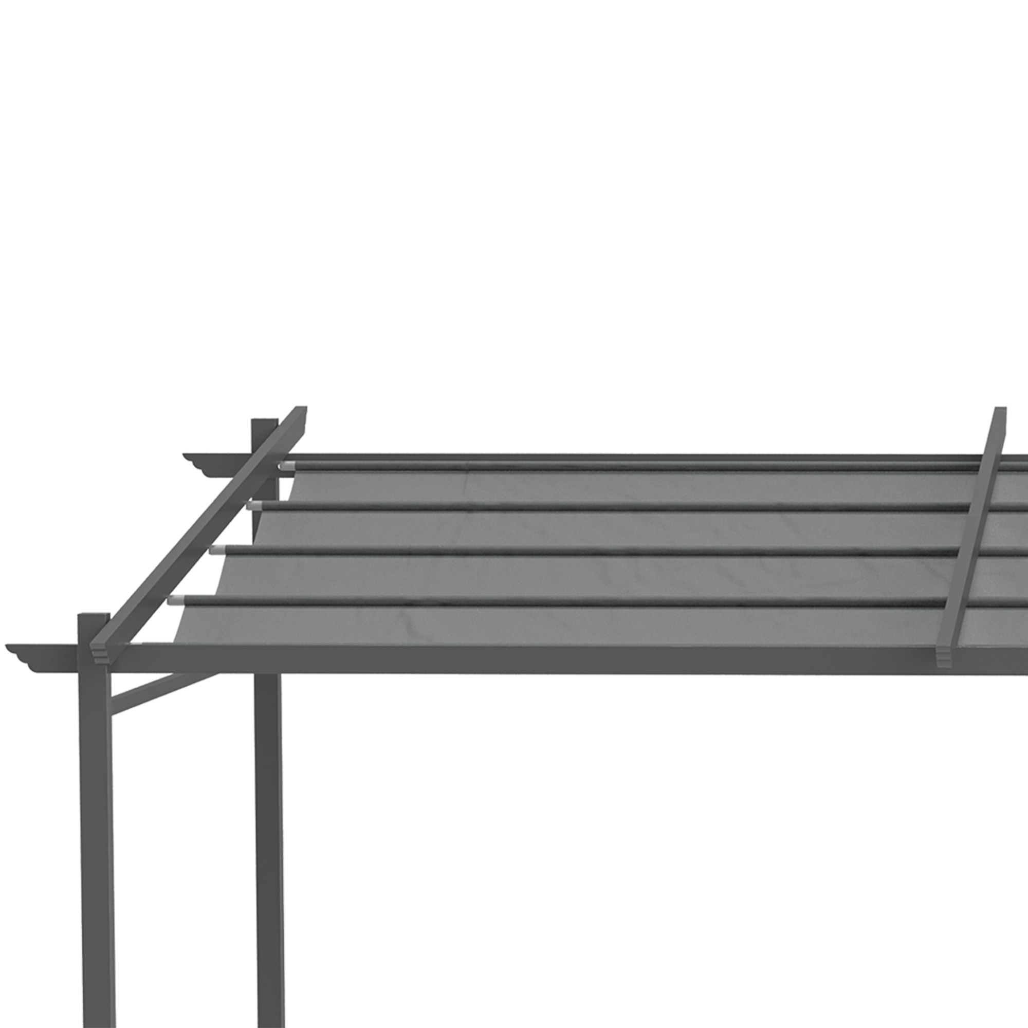 Pergola, inklusive Befestigungsmaterial, ausziehbares Dach, 3,97 m x 2,95 m x 2,3 m, Dunkelgrau