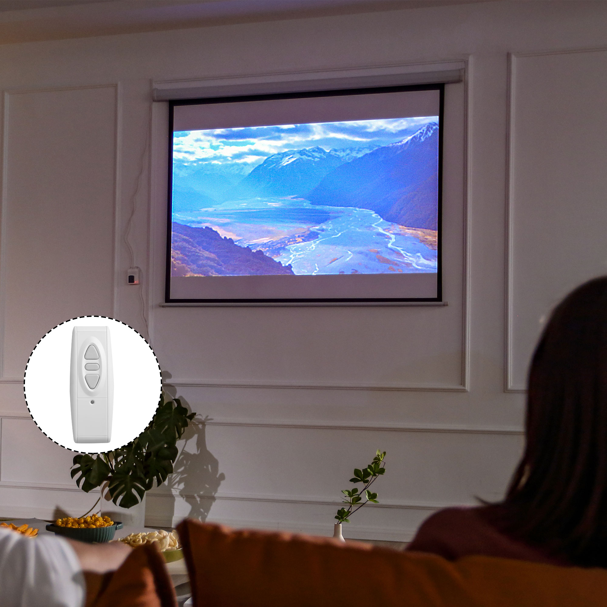 Beamer-Leinwand, inkl, Fernbedienung, 84 Zoll, 4:3 Format, 171x130 cm, Weiß