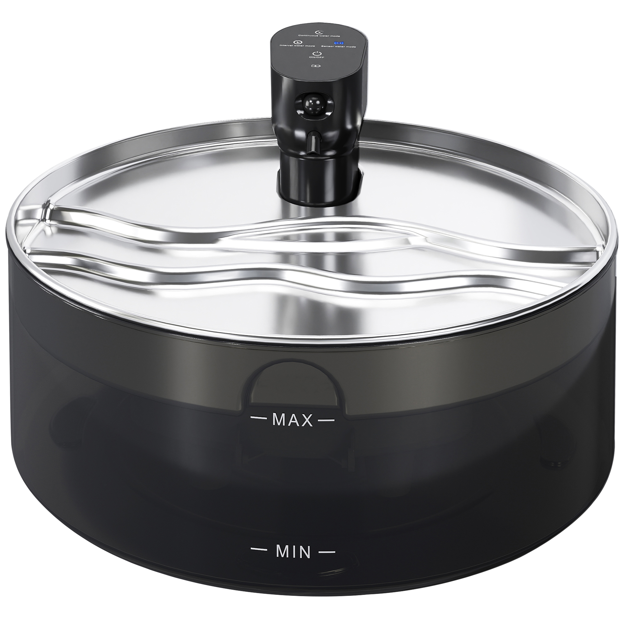 Katzenbrunnen 7L Trinkbrunnen für Katzen mit leiser Pumpe LED Aktivkohlefilter Edelstahl 30,6 x 30,6 x 17,2 cm