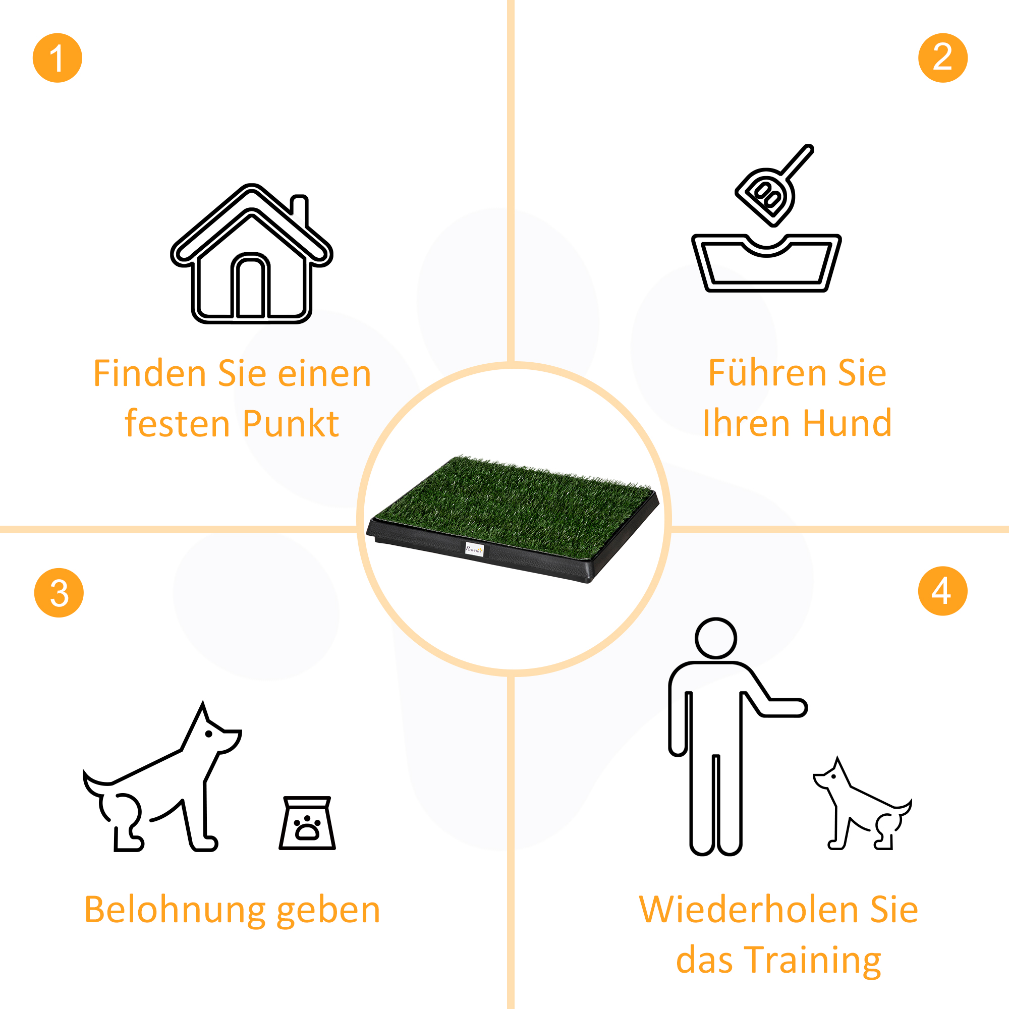 Hundetoilette mit Gras 63 x 51 cm Hundeklo Waschbar Welpentoilette Welpenklo mit herausnehmbarer Schublade, Trainingsunterlage für Kleine Hunde Große Hunde