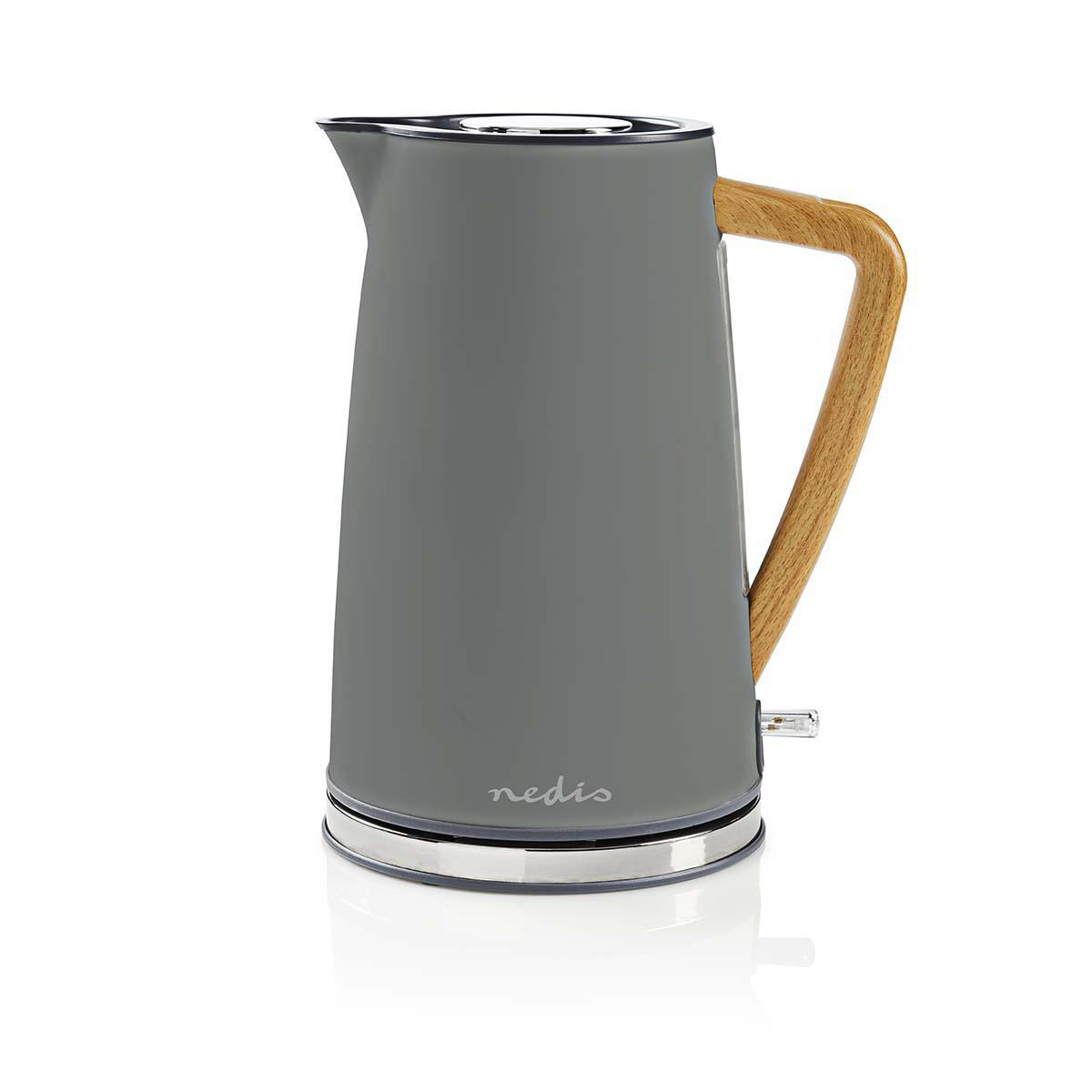 Wasserkocher | 1.7 l | Soft-Touch | Grau | Um 360 Grad drehbar | Verdecktes Heizelement | Strix Controller | Boil-dry protection