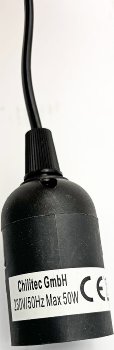 E27-Fassung mit 15cm Kabel + Aufhänger, Baustellen-Fassung