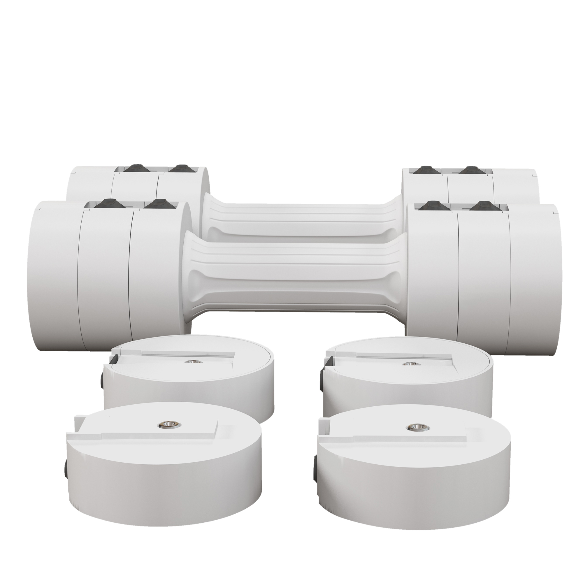 2 x 2,5 kg Kurzhanteln mit anpassbarem Gewicht, Kunststoffgehäuse, Weiß