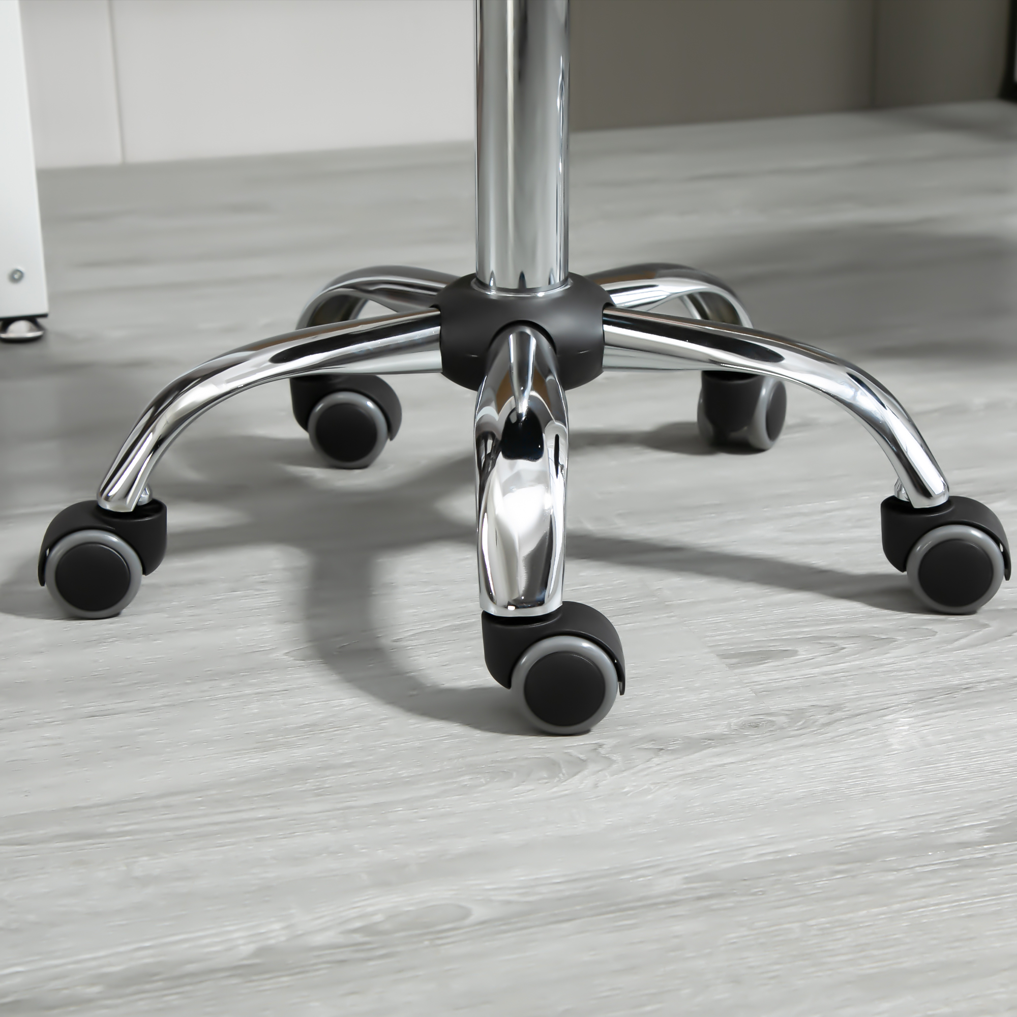 2er-Set Rollhocker höhenverstellbar, Drehhocker 48-63 cm, Arbeitshocker 360° drehbar, Bürohocker für Büro, Salon, Massage, Spa, Schwarz