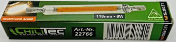 LED Strahler 8W R7s "RS118 COB8", 360°, 4200k, 950lm, 118mm, neutralweiß