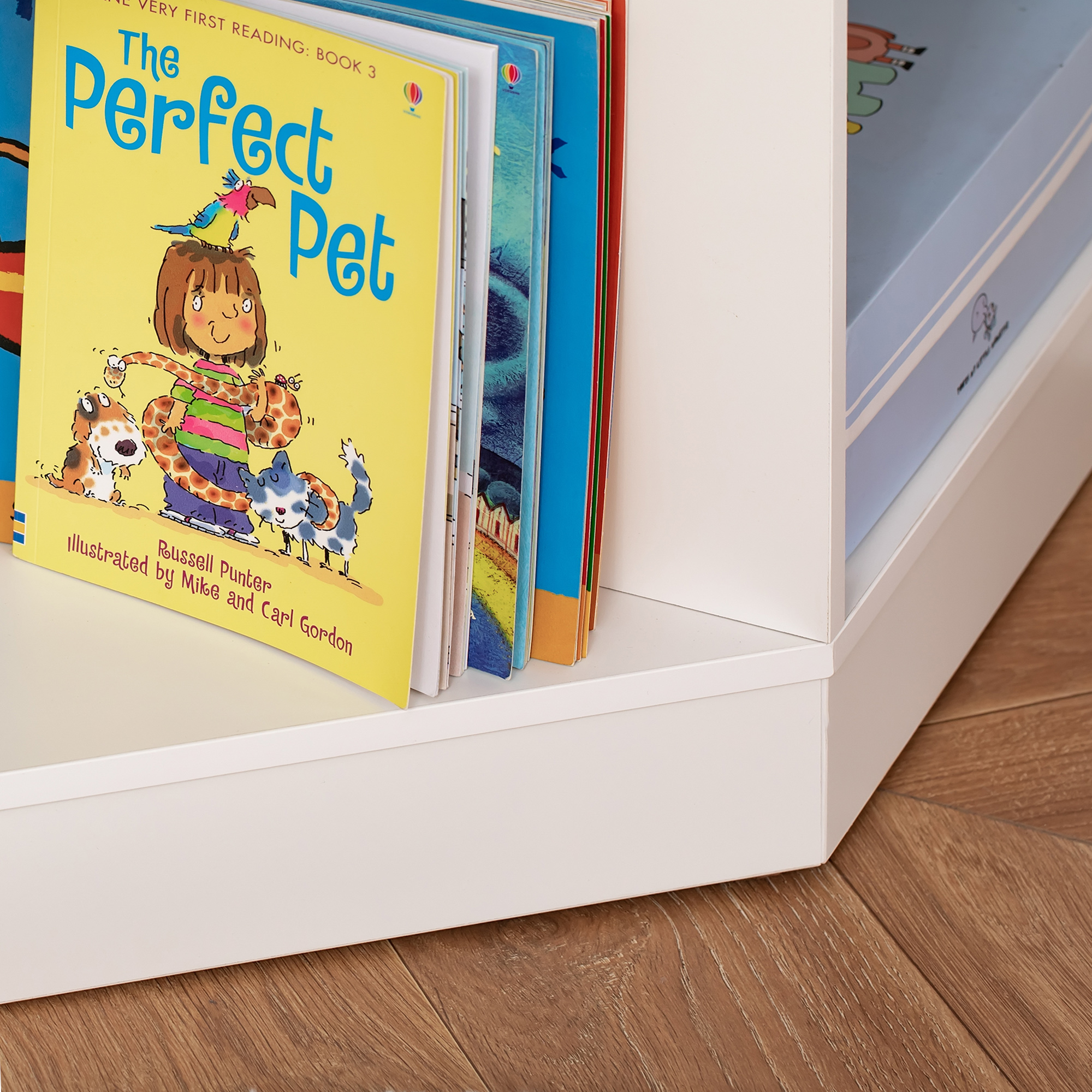 Aufbewahrungsregal für Kinder, 3 Vliesschubladen, MDF, kippsicher, Weiß