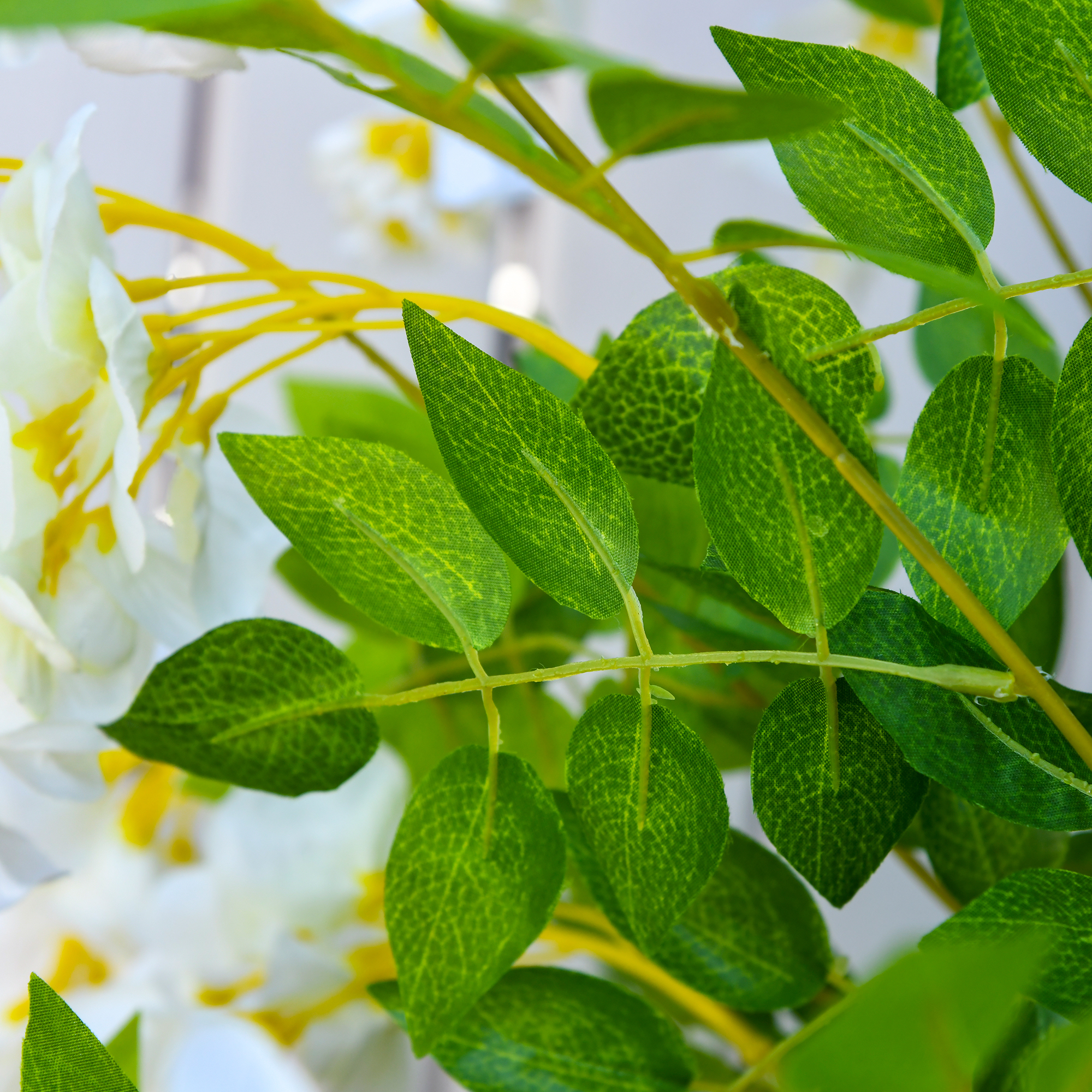 Künstliche Glyzinien groß 165cm Kunstpflanze, Plastik Künstliche Pflanzen Kunstblumen im Topf, Fake Plant wie echt für Büro Wohnzimmer Schlafzimmer Moderne Dekoration Geschenk