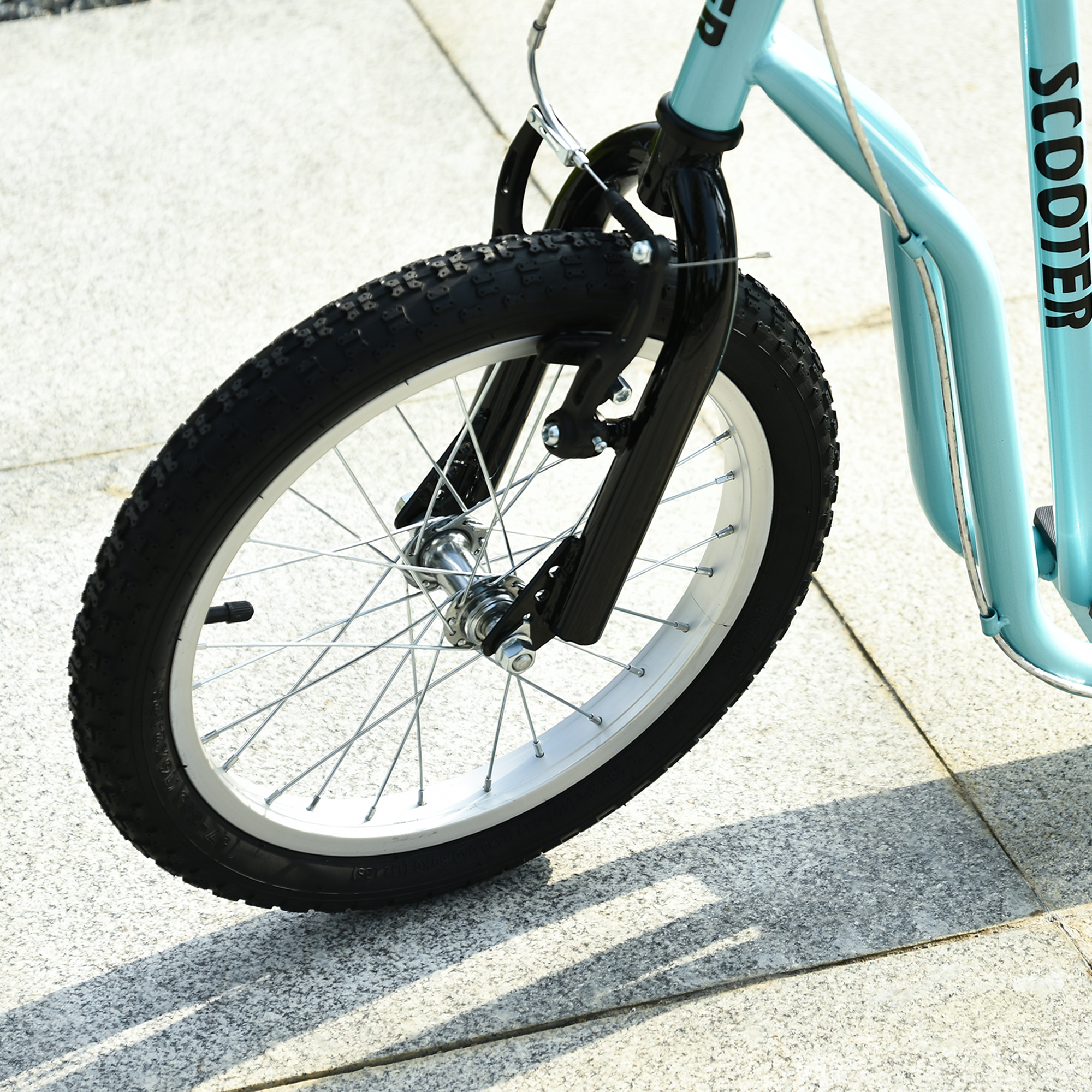 Kinderroller ab 5 jahre Scooter Tretroller Cityroller Kinder Roller Kickboard mit Luftreifen16/12 Zoll Blau 135 x 58 x 88-94 cm