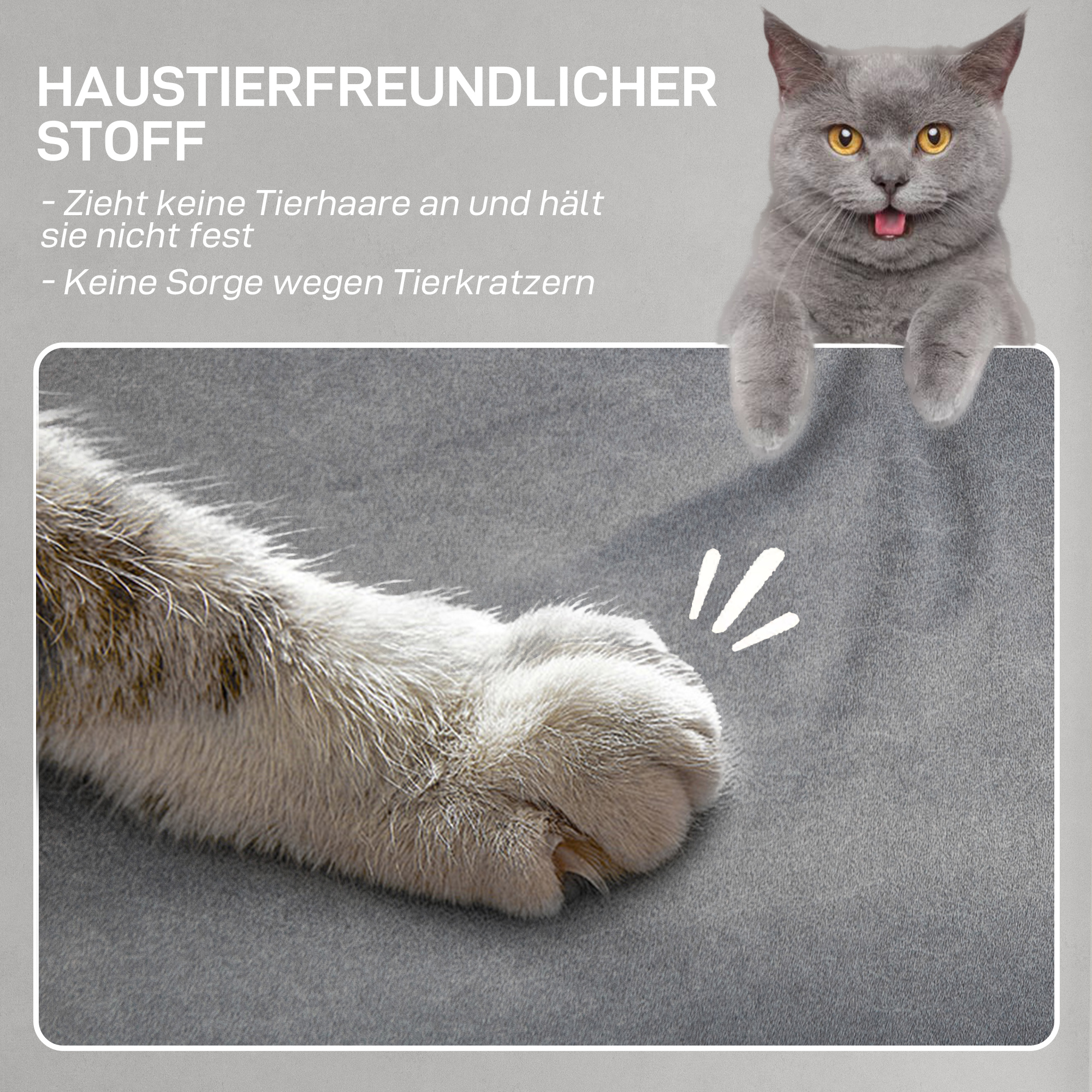 Relaxsessel mit leisem Motor, Polstersessel mit robusten Stoffbezug, Memory-Funktion, anpassbare Fußstütze, Grau