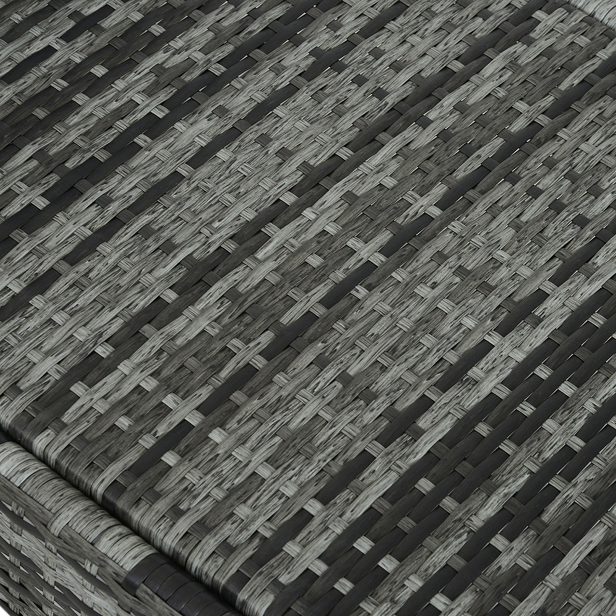 Sonnenliege Polyrattan Gartenliege mit 5-Fach verstellbarer Rücklehne, Polsterauflage, Rollen, Kissen, 160 kg belastbar Relaxliege Liegestuhl für Garten, 200x73x30-103cm, Grau