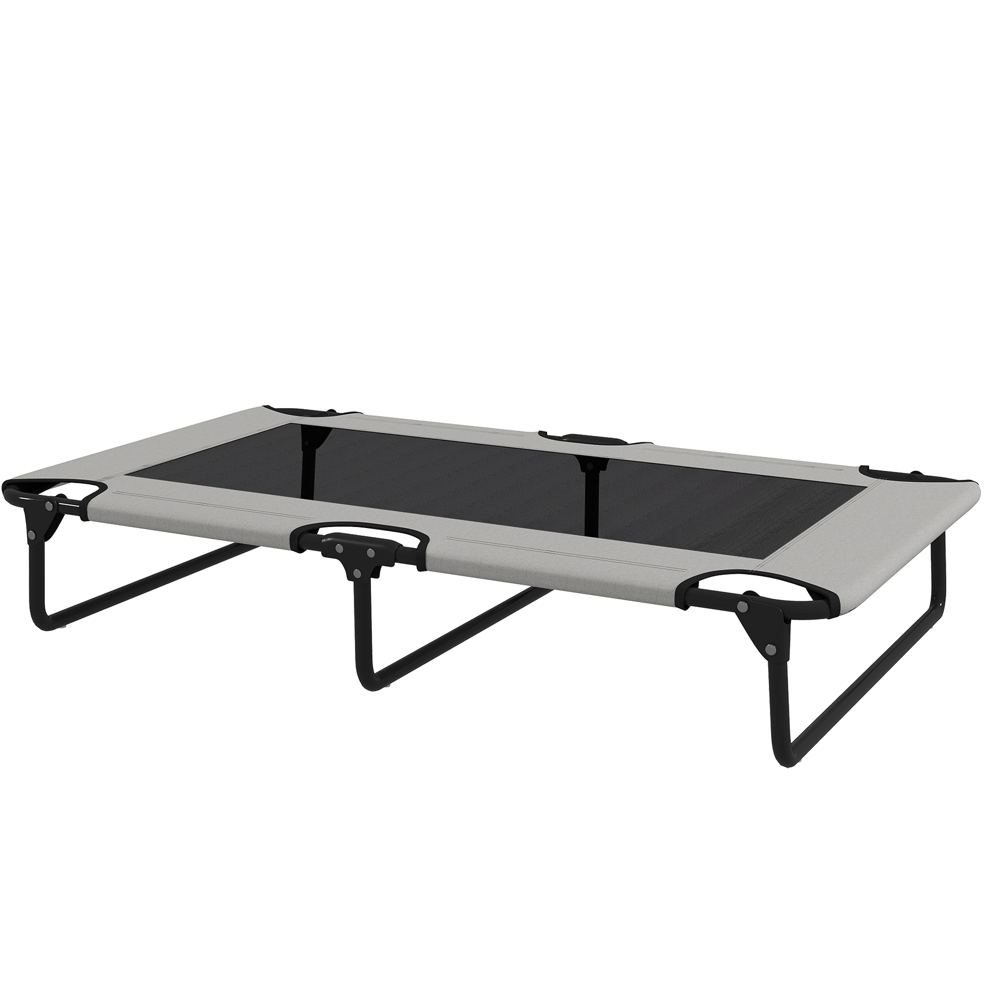 Tragbares erhöhtes Hundebett, erhöhtes Haustierbett mit atmungsaktivem Netz, für große Hunde, Hellgrau