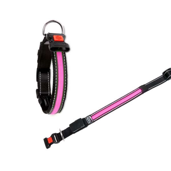 Karlie Flamingo oLED Halsband mit USB Ladegerät - Pink - 34 - 36 cm Karlie Flamingo oLED Halsband mit USB Ladegerät - Pink - 58,5 - 65 cm