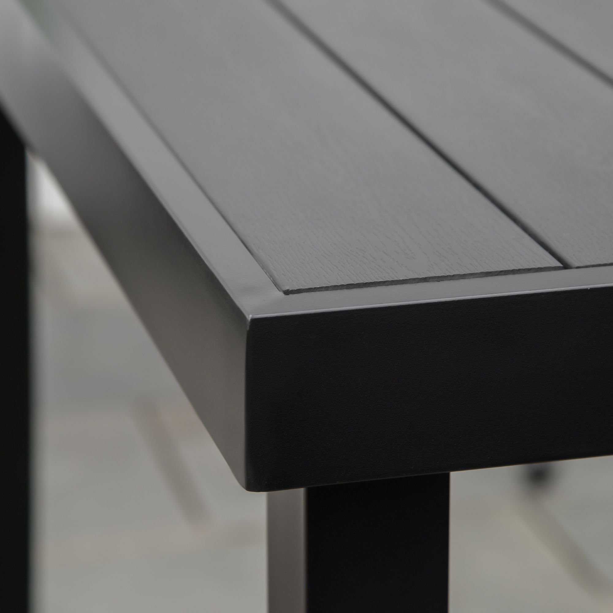 Gartentisch für 6 Personen Esstisch Aluminiumtisch Gartenmöbel Loungemöbel pflegeleicht Kunststoff Schwarz 140 x 90 x 74 cm