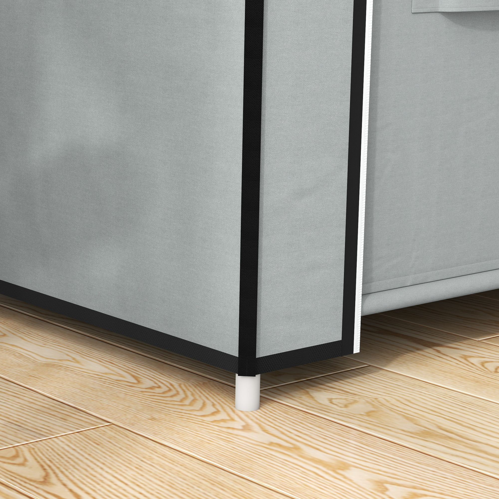 Kleiderschrank Stoffschrank 1 Kleiderstange, 2 Schubladen, 83 x 42,5 x 162,5 cm, Grau