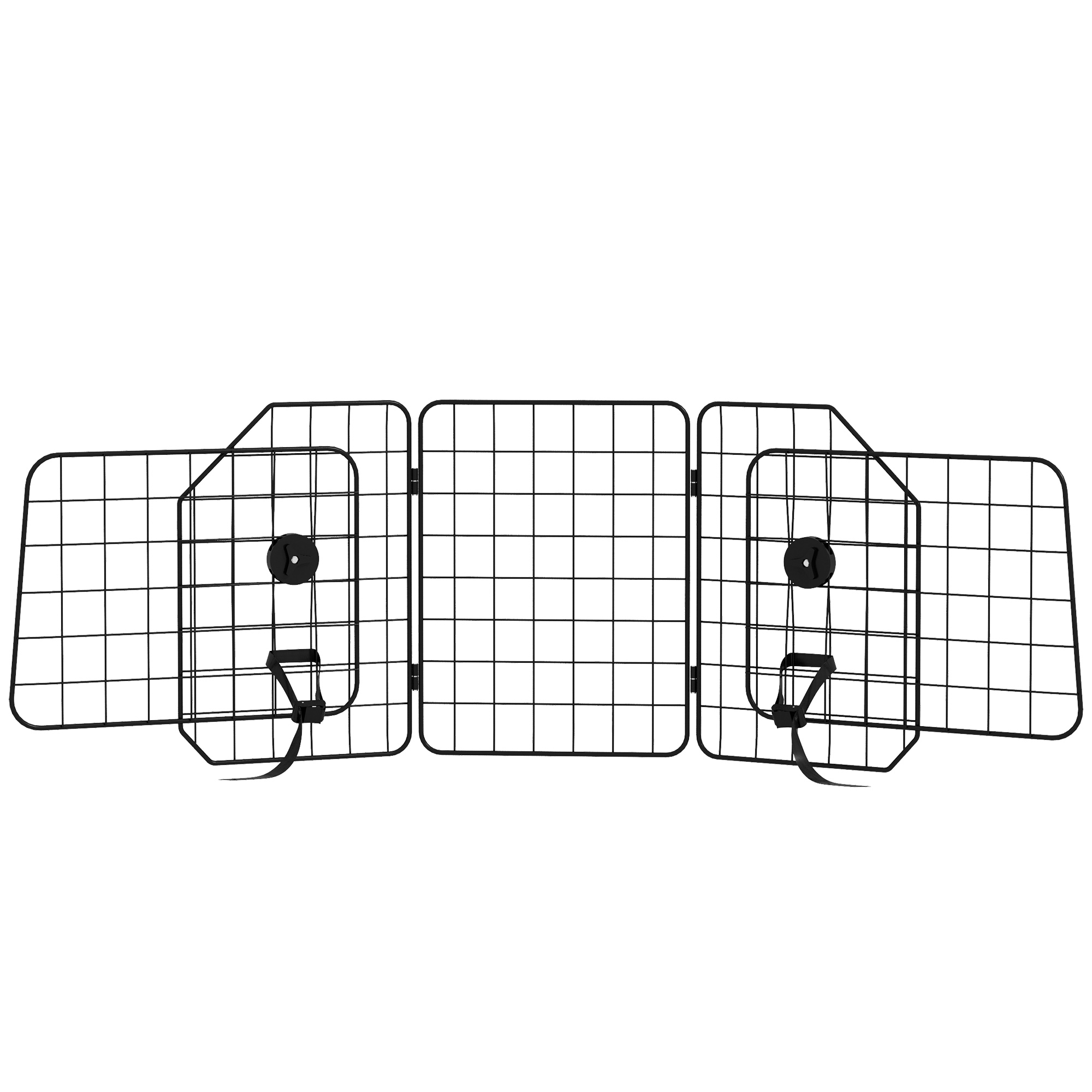 Autogitter für Hunde, verstellbar 93-150cm, klappbar, einfache Montage, Stahl, Schwarz