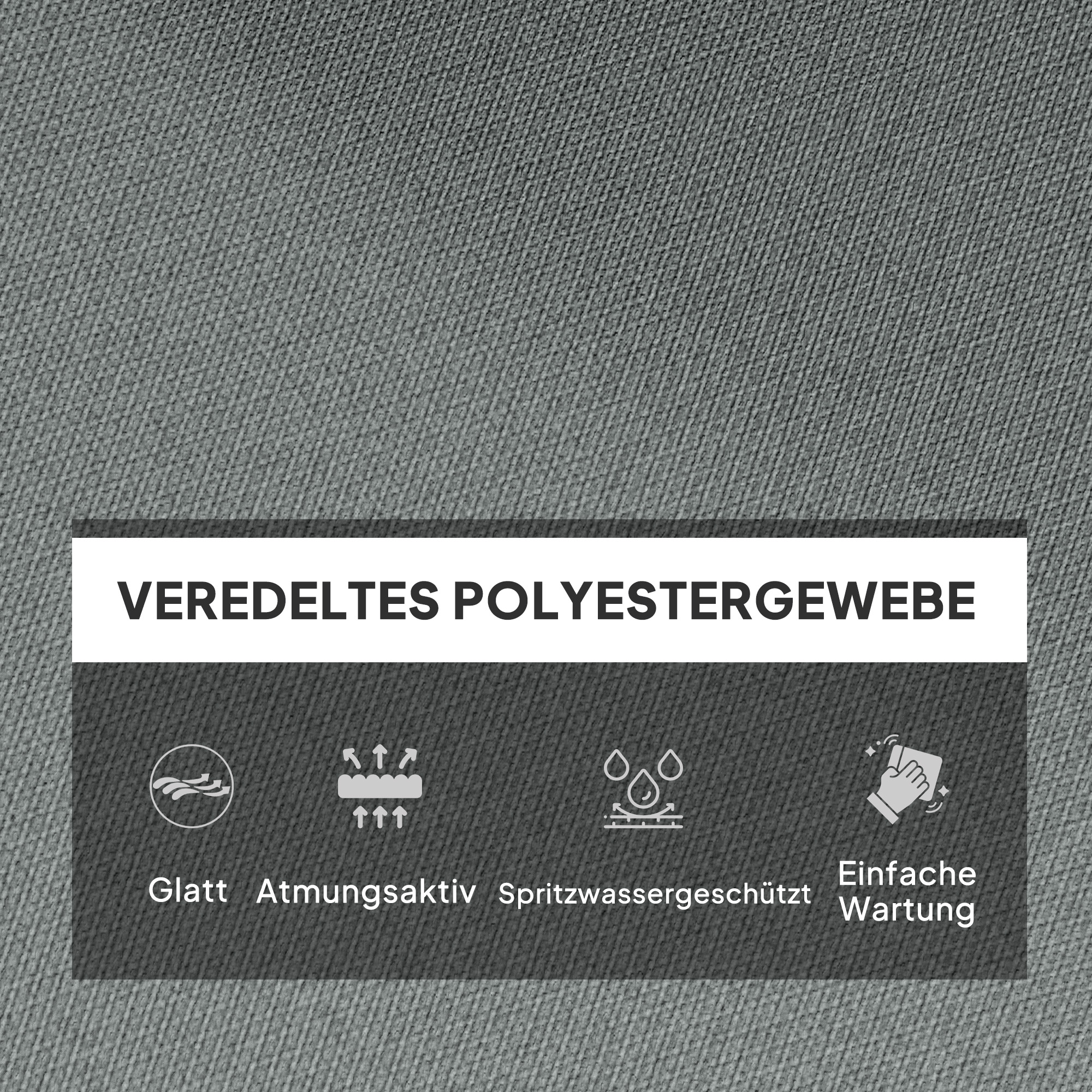 Sitzkissen, Dickes Polsterkissen für Sitzmöbel, mit Rückenlehne, Schaukelstuhlkissen, für drinnen und draußen, Hellgrau