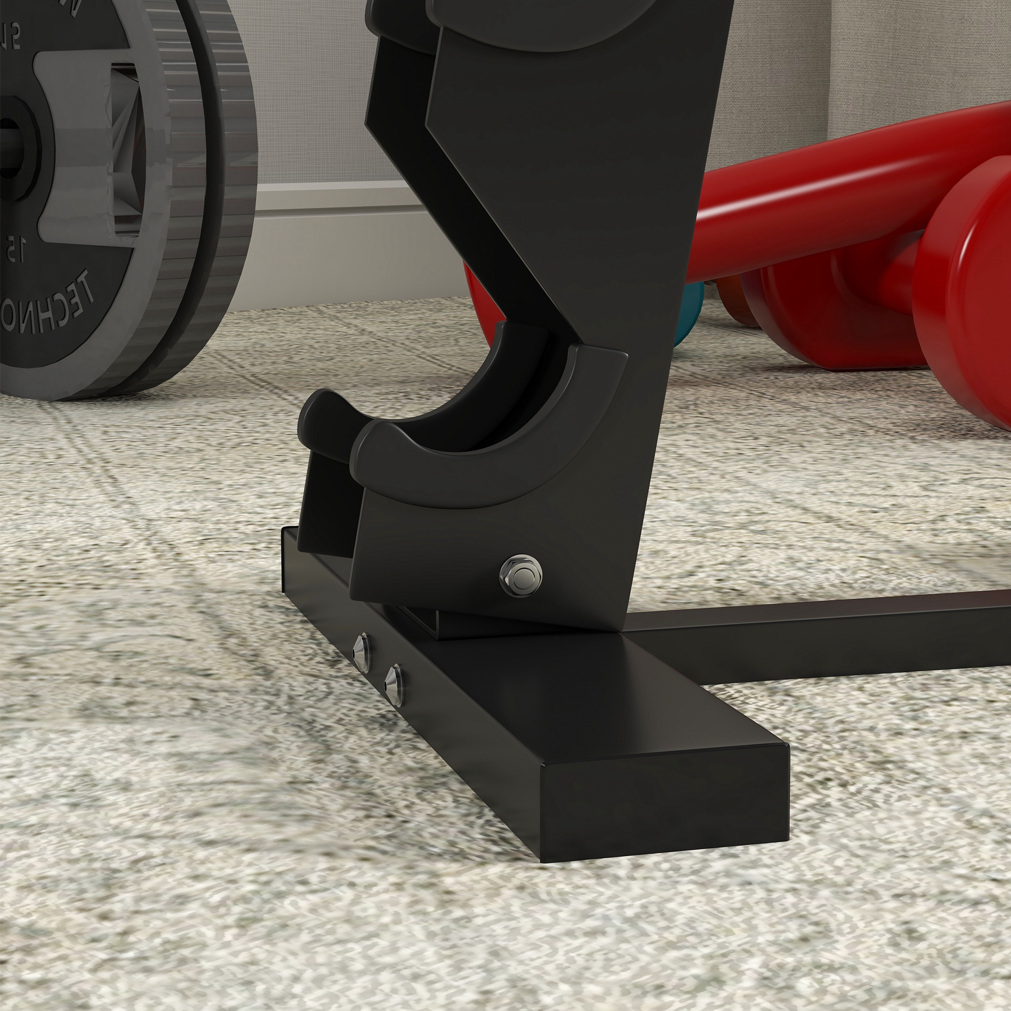 Hantelständer für 10 Kurzhanteln, 5 Ebenen, stabiles Stahlgestell, bis 100 kg, schwarz, 66 x 35 x 33 cm